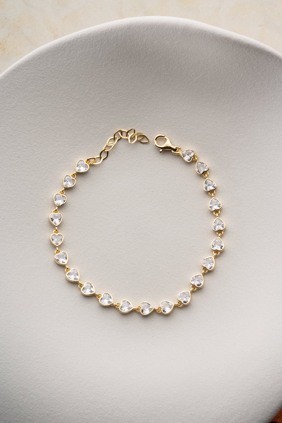 Heart Cut Crystal Tennis Bracelet