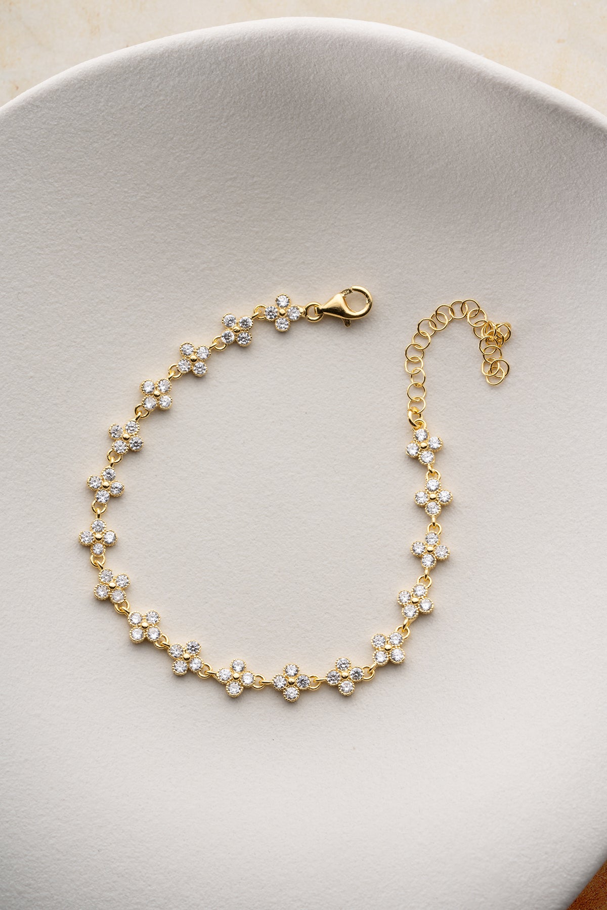 Clover Flower Pave Tennis Bracelet