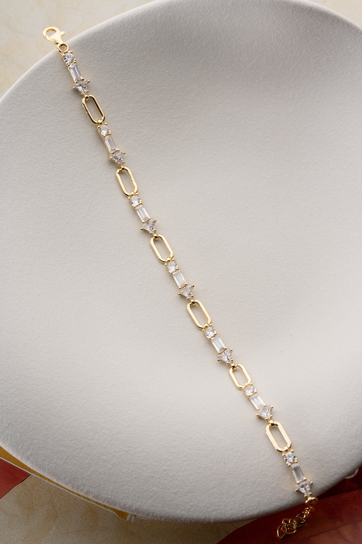 Baguette Crystal Paperclip Bracelet