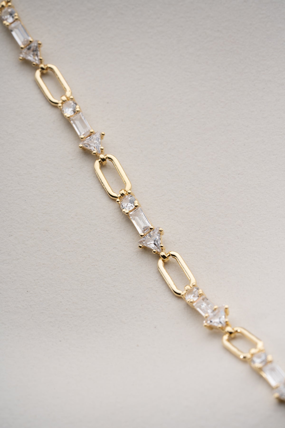 Baguette Crystal Paperclip Bracelet
