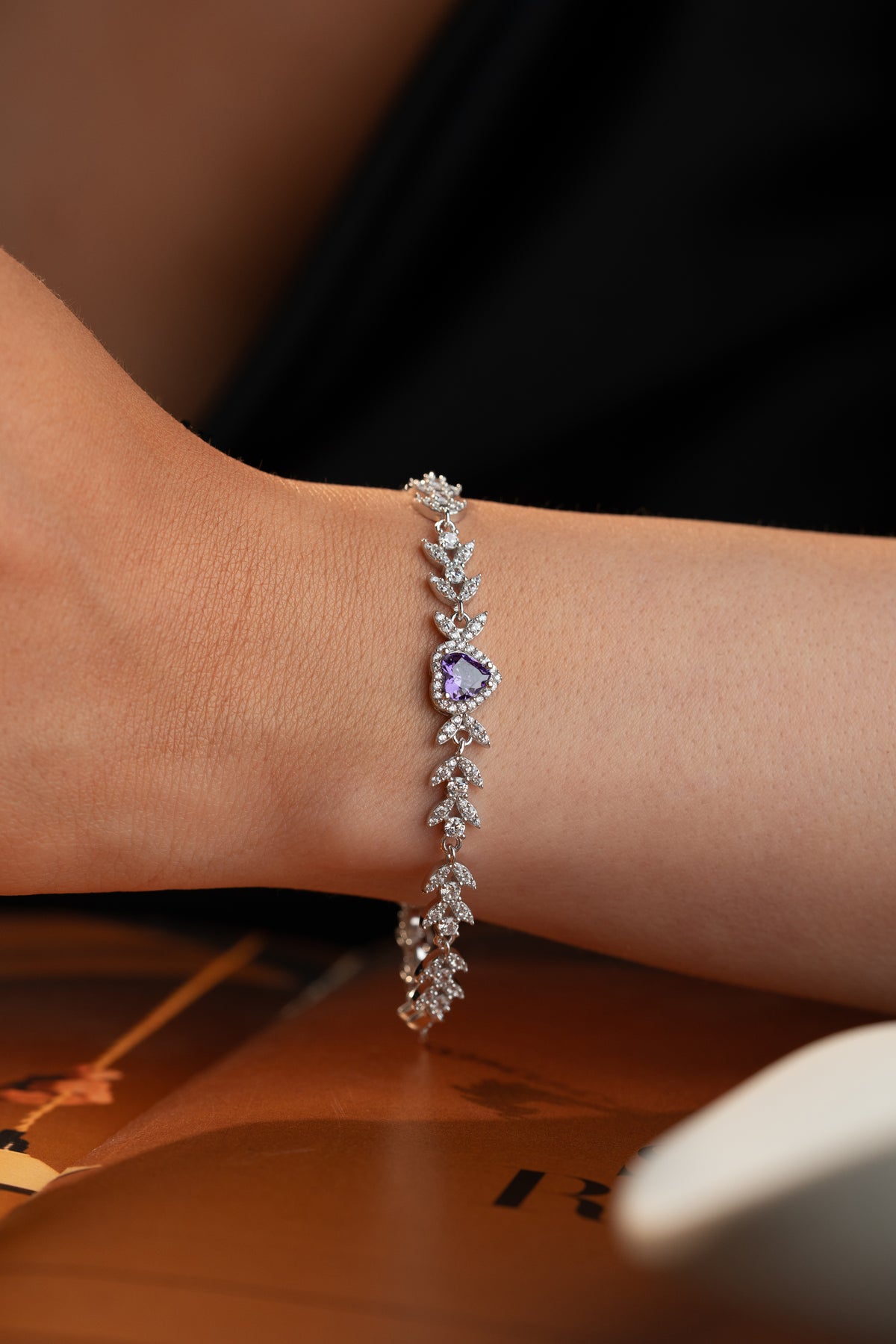 Purple Heart Leaf Vine Bracelet
