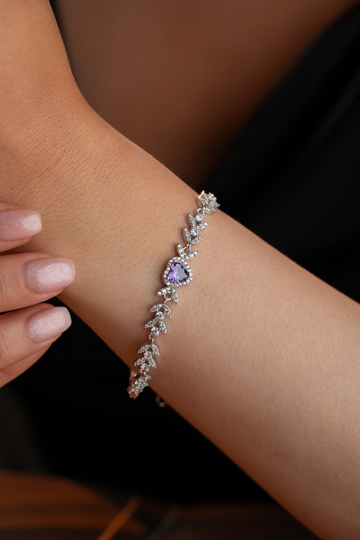 Purple Heart Leaf Vine Bracelet