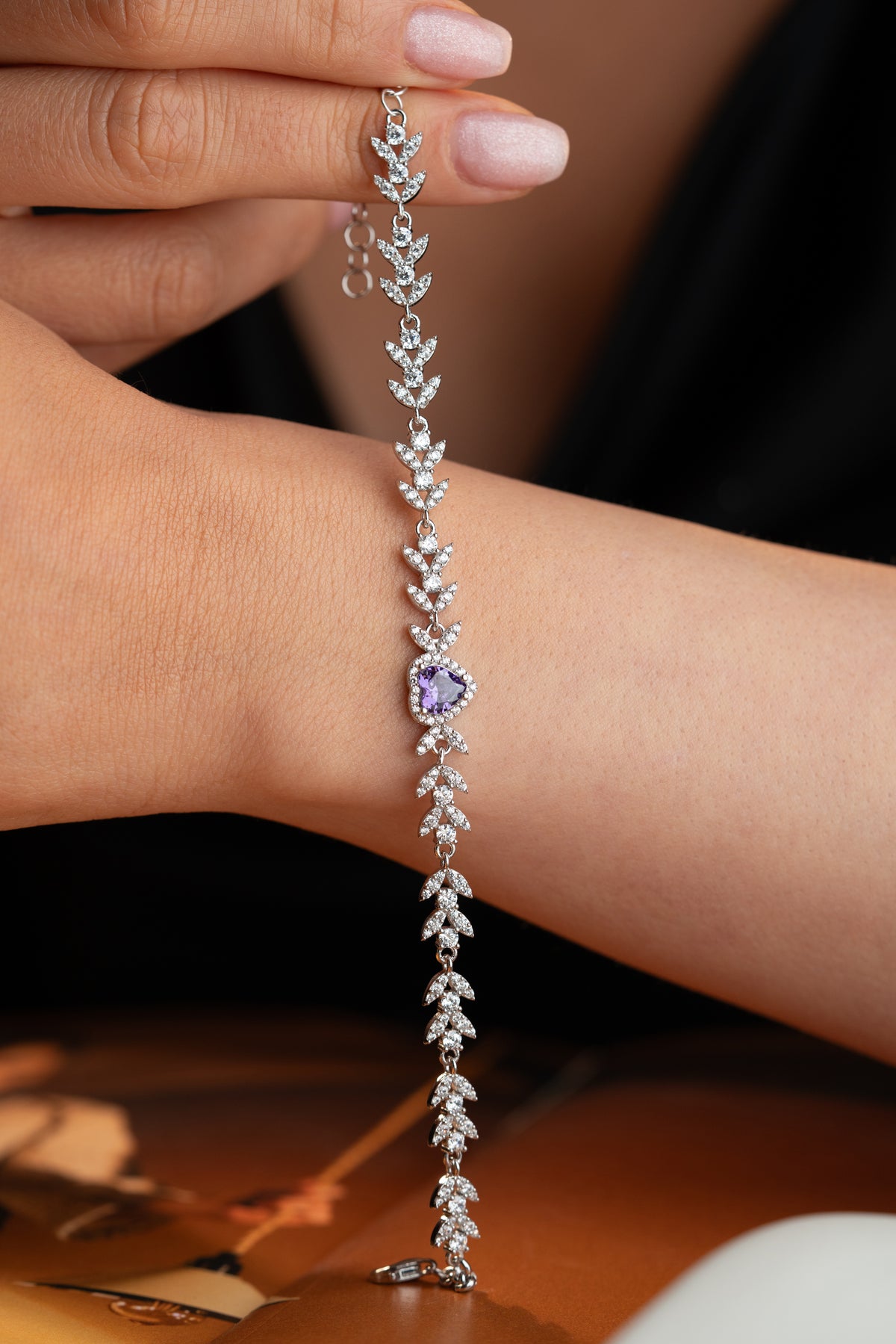 Purple Heart Leaf Vine Bracelet
