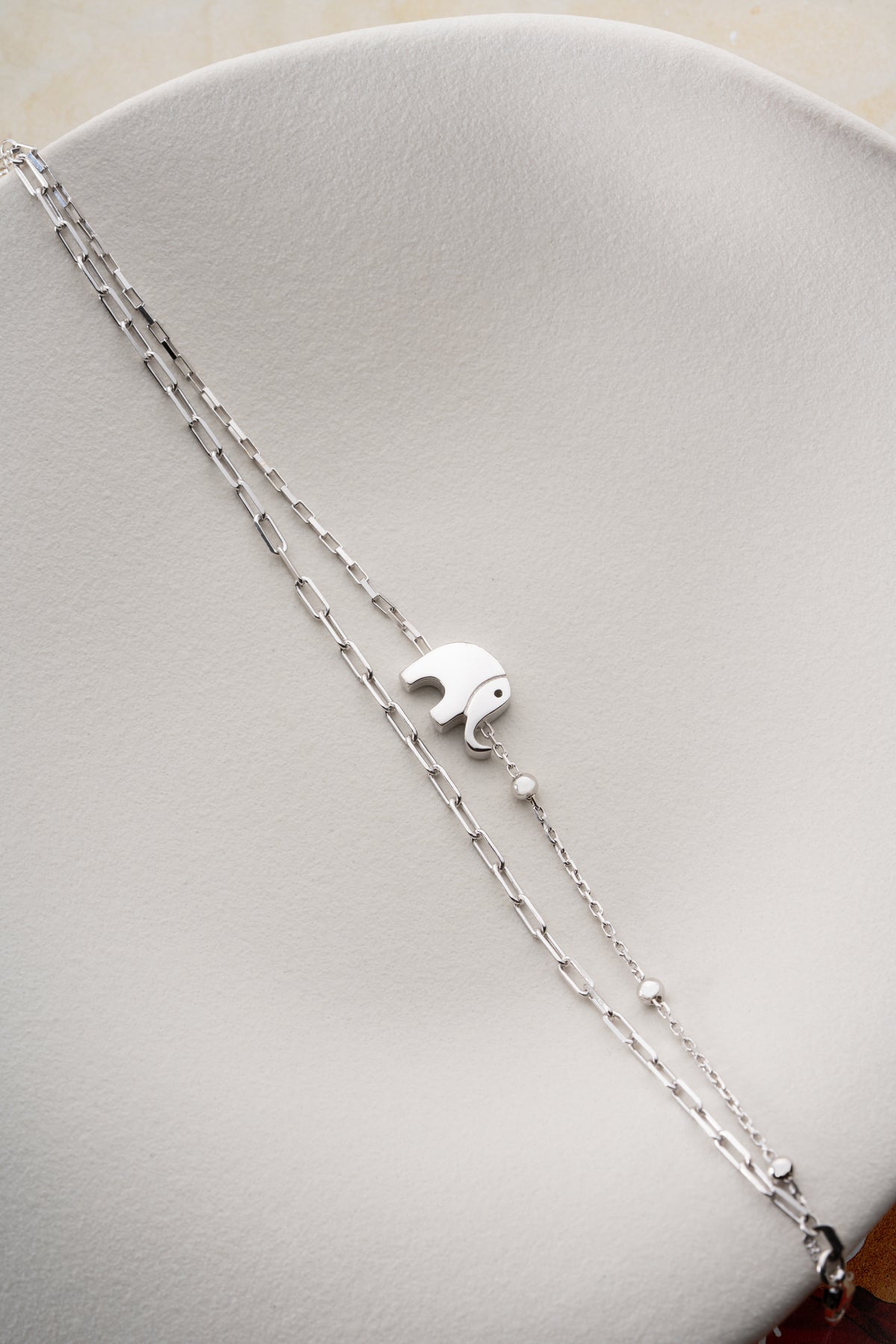 Double Chain Elephant Charm Bracelet