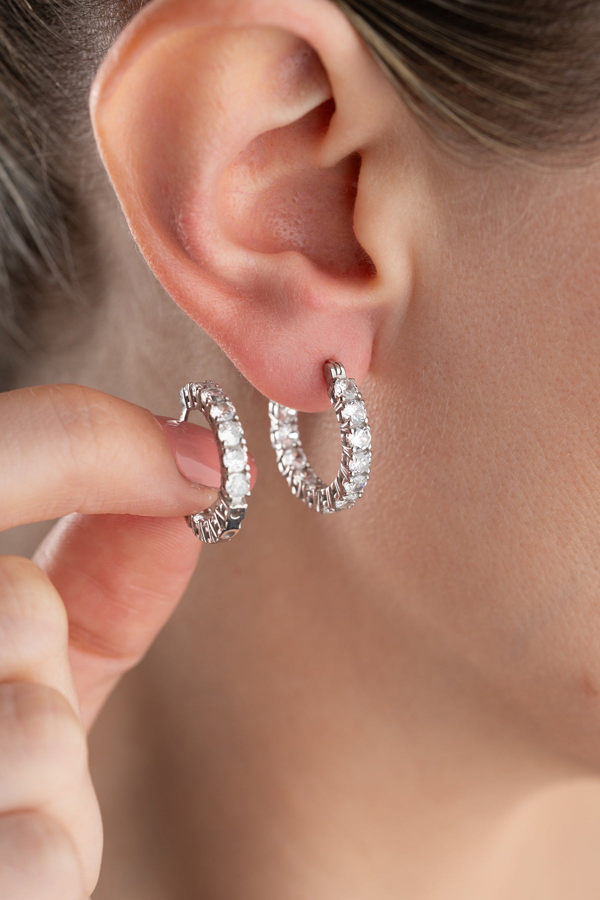 Crystal Eternity Hoop Earrings