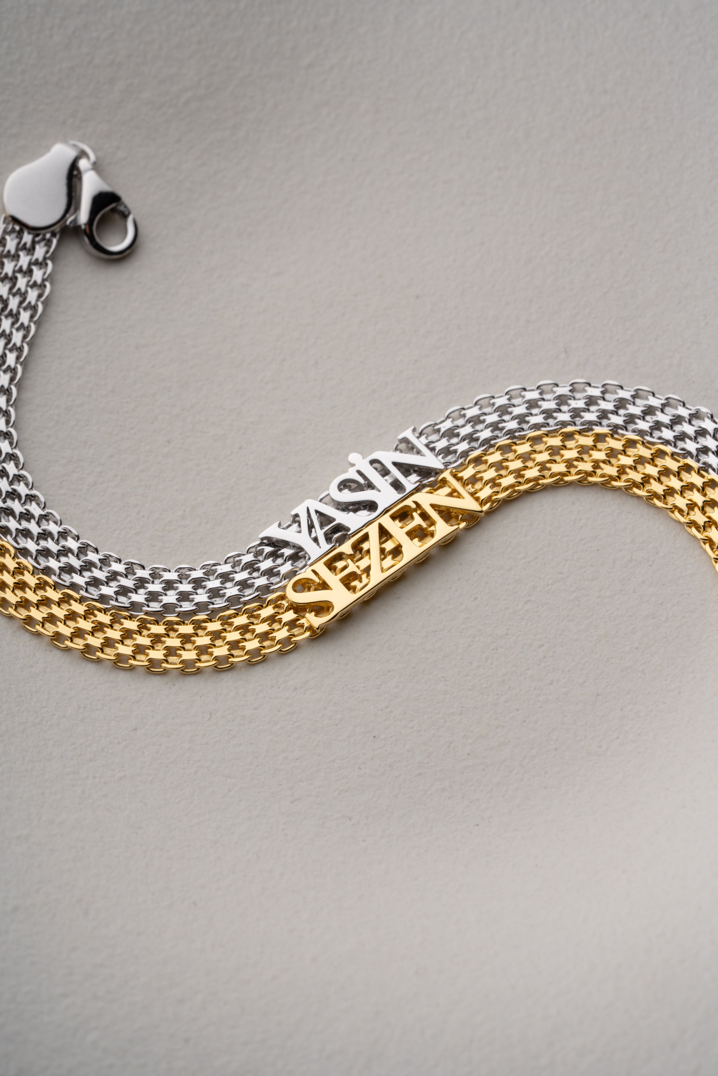 Personalized Couple's Name Chain Bracelets