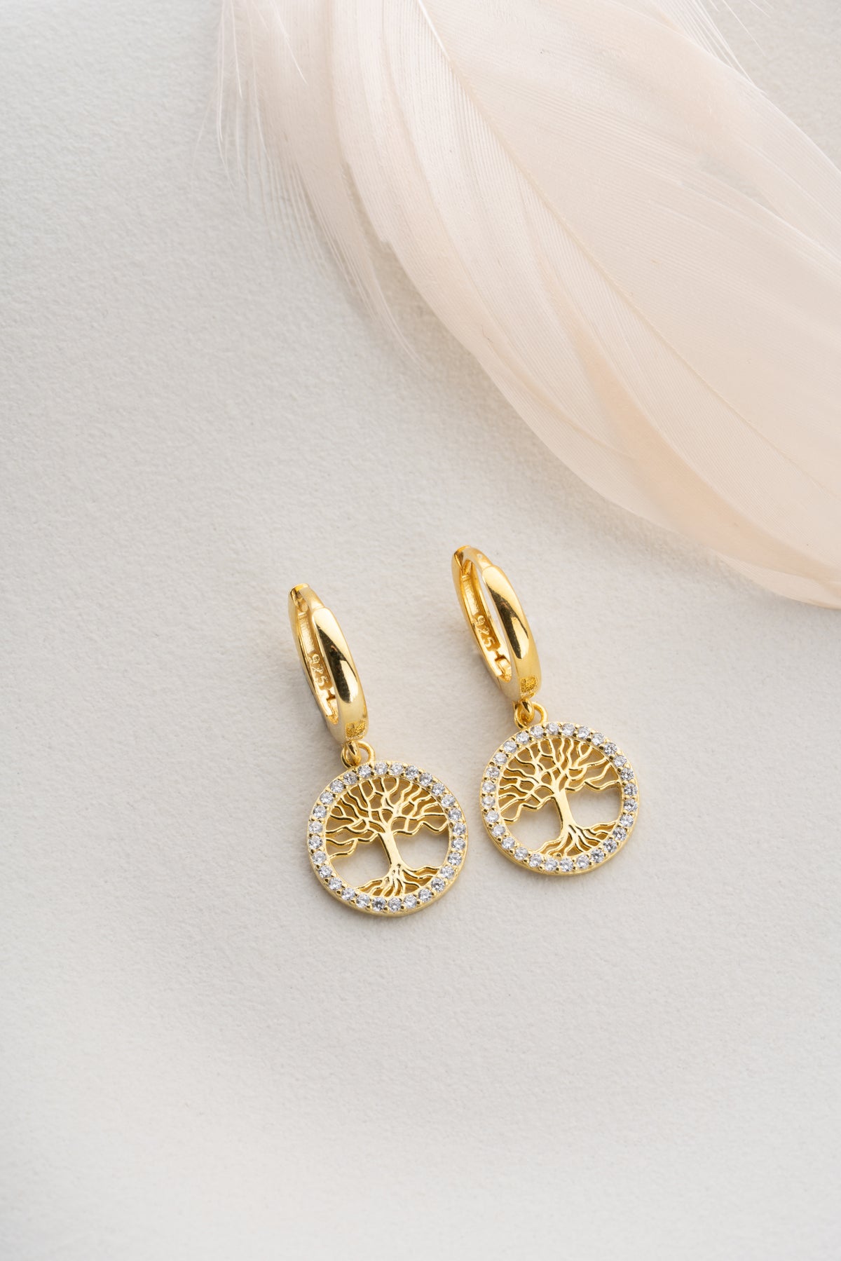 Tree of Life Hoop Earrings