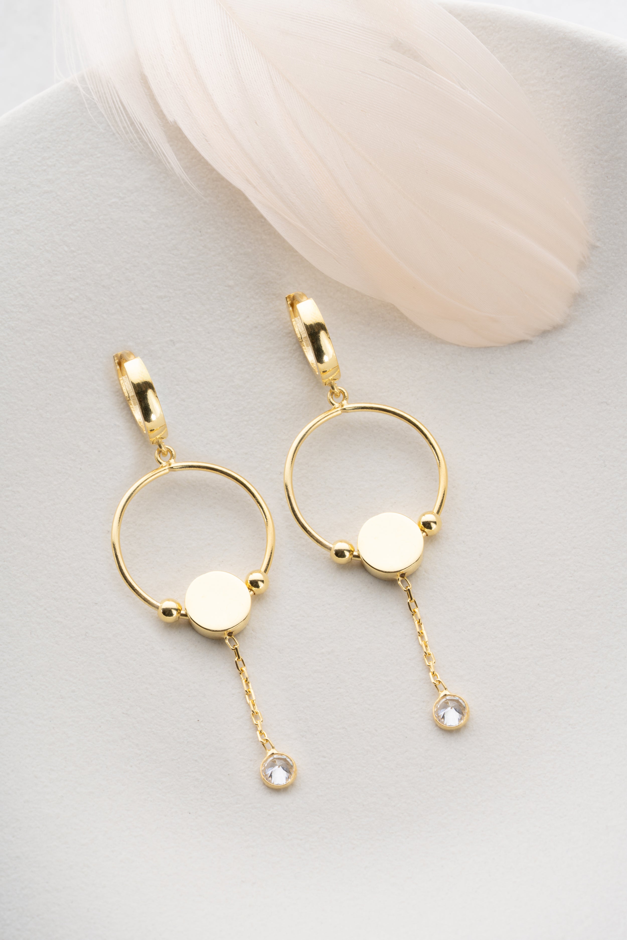 Custom Initial Disc Hoop Earrings