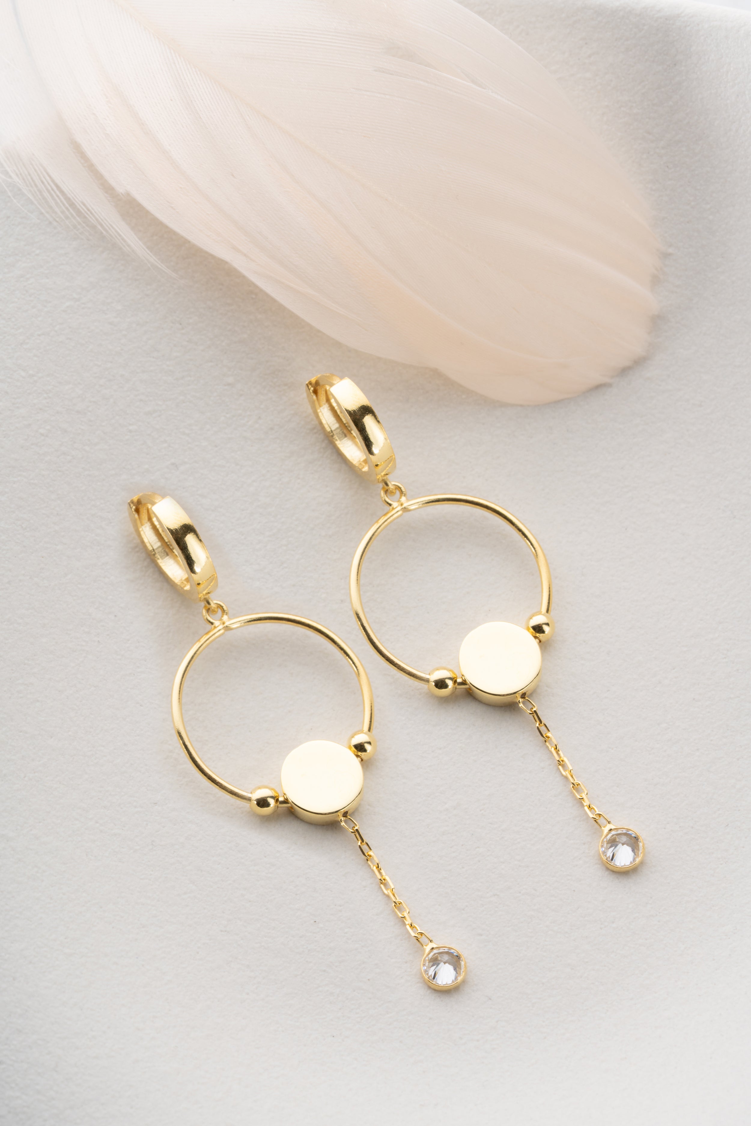 Custom Initial Disc Hoop Earrings