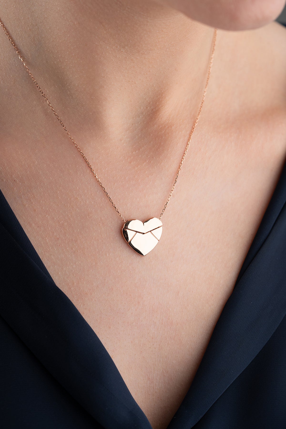Custom Folding Heart Locket Necklace