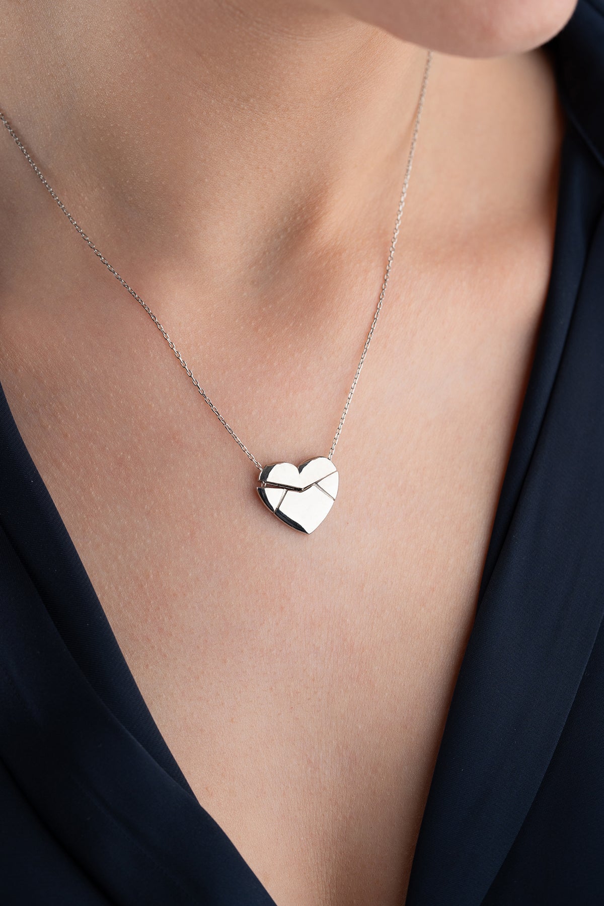 Custom Folding Heart Locket Necklace