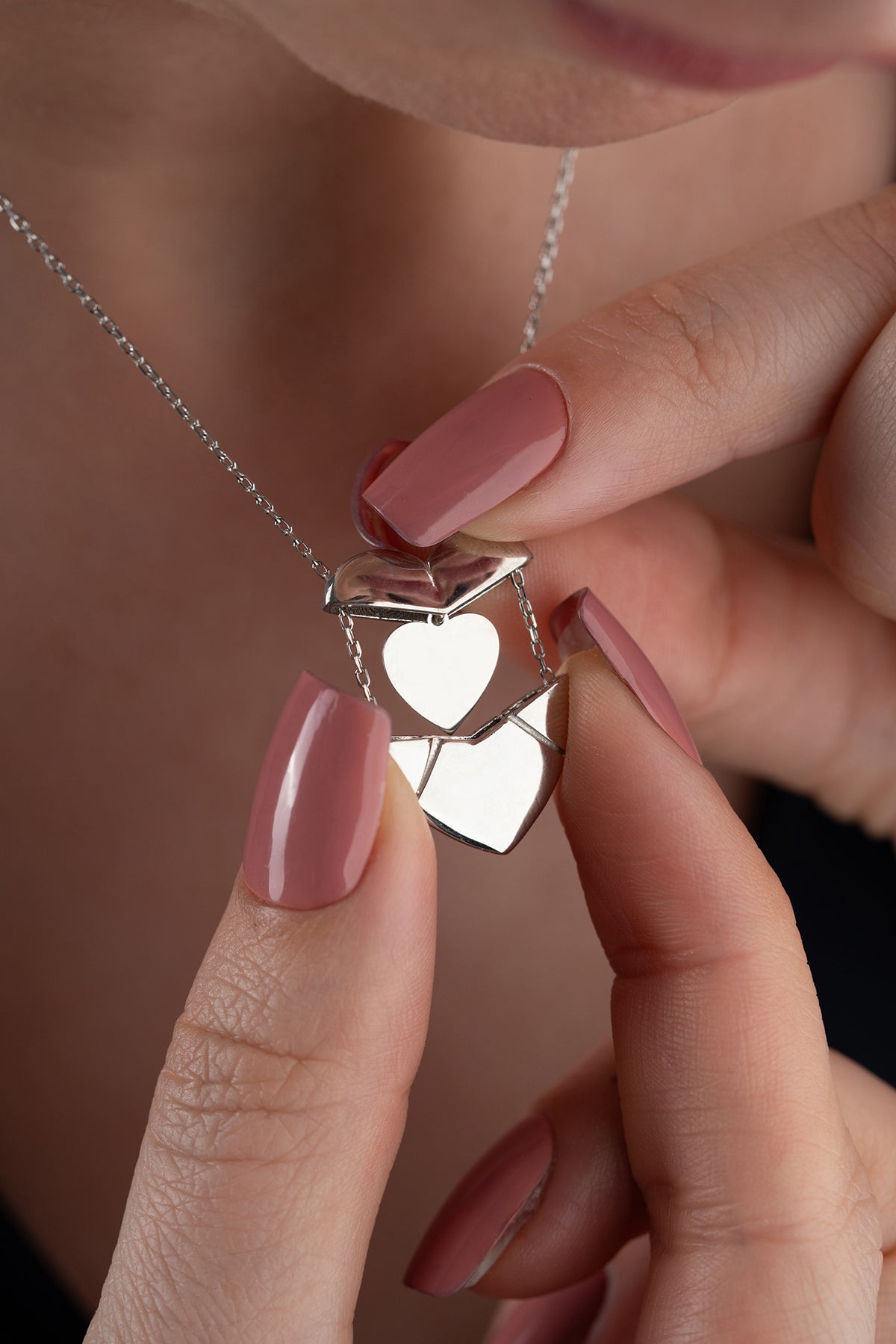 Custom Folding Heart Locket Necklace