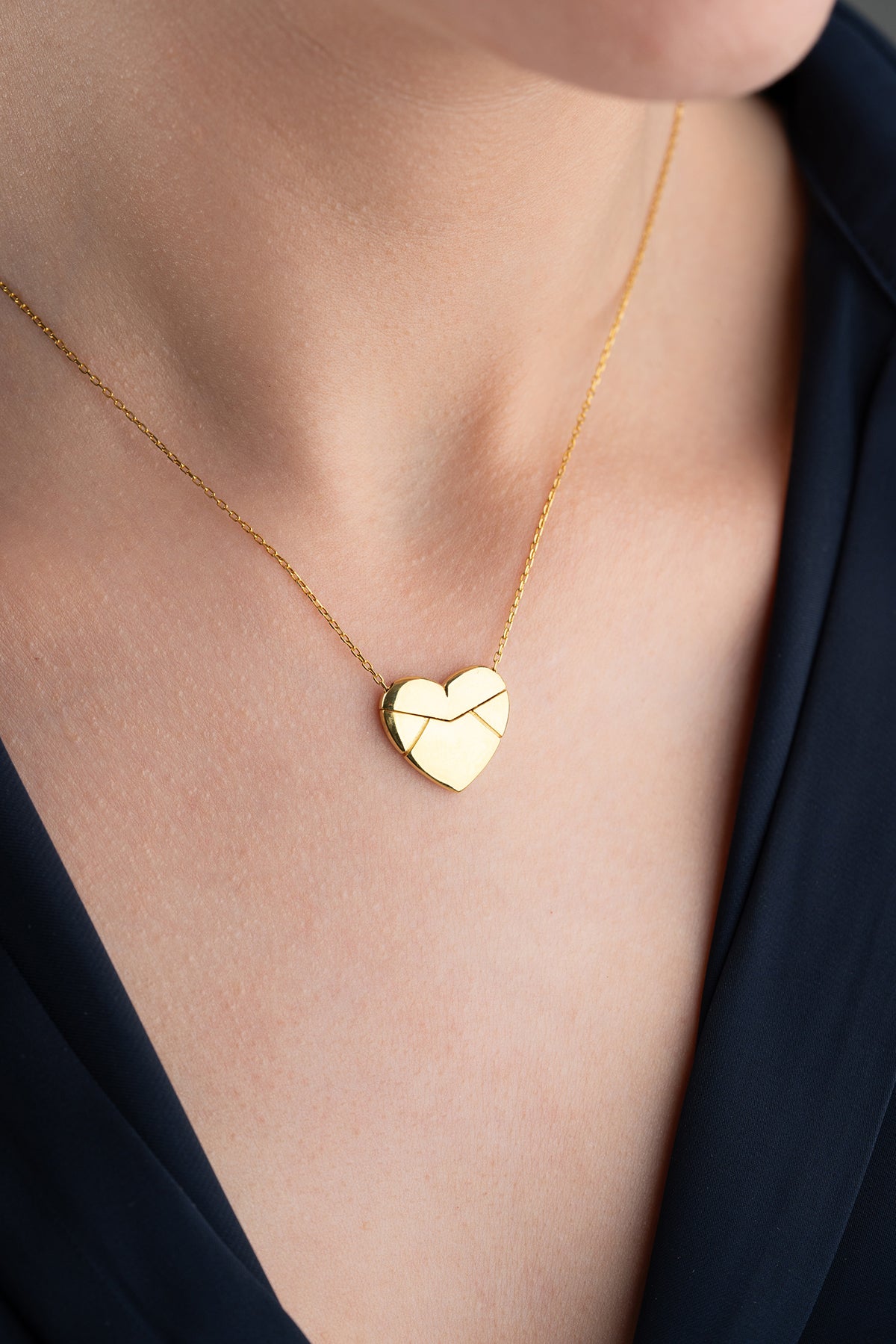 Custom Folding Heart Locket Necklace