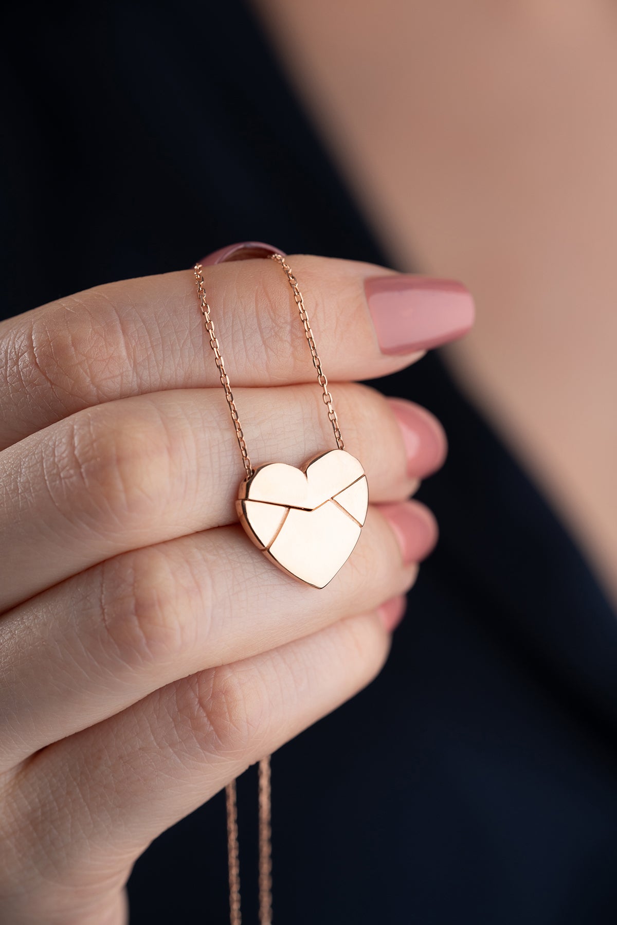 Custom Folding Heart Locket Necklace