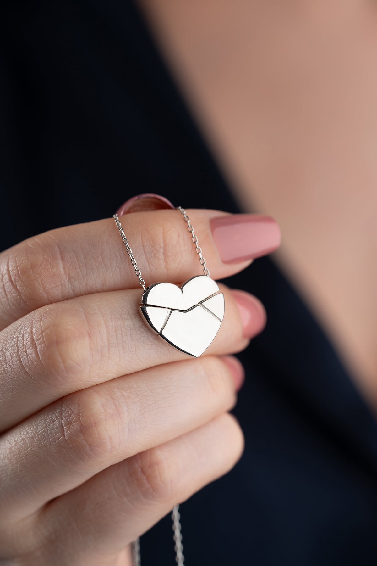 Custom Folding Heart Locket Necklace