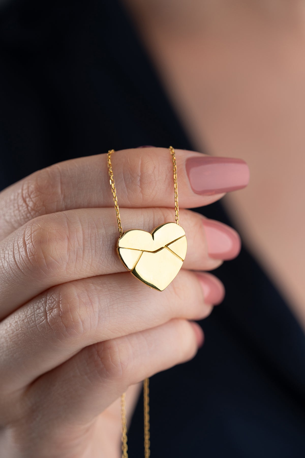 Custom Folding Heart Locket Necklace