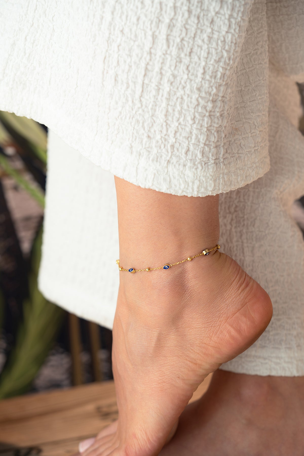 Evil Eye Charm Gold Anklet