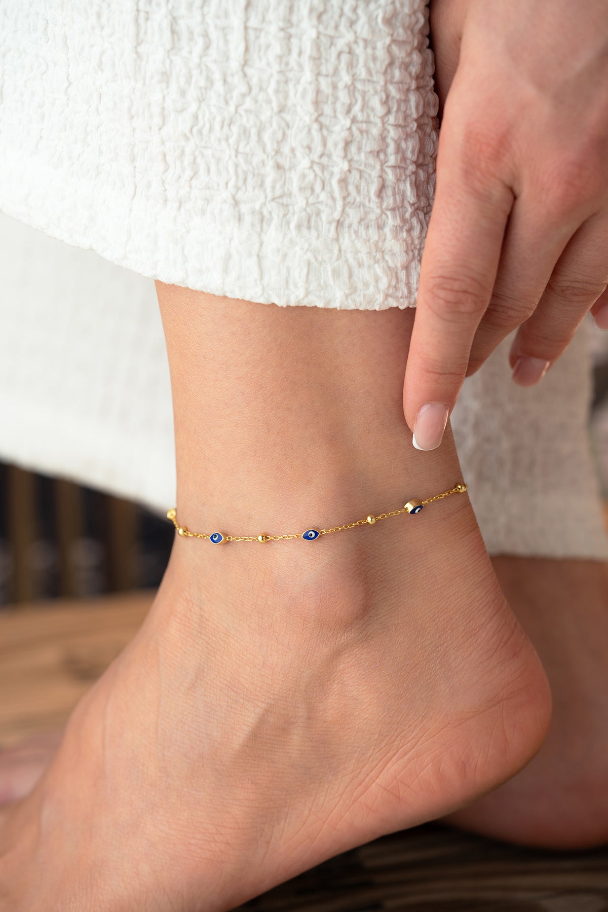Evil Eye Charm Gold Anklet