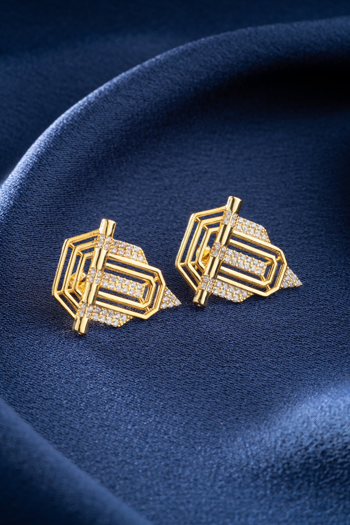 Art Deco Geometric Pave Earrings