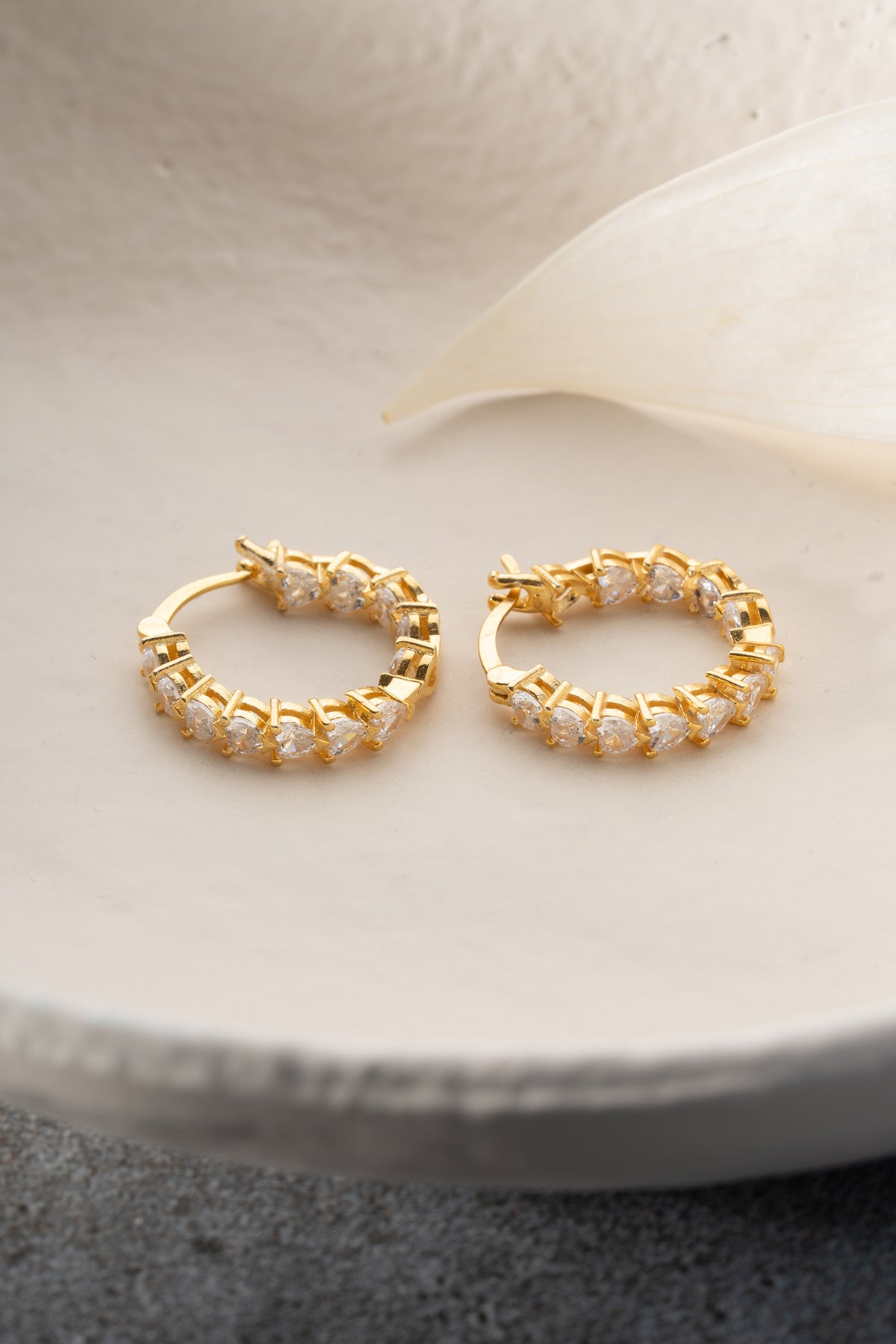 Heart Cut Crystal Hoop Earrings
