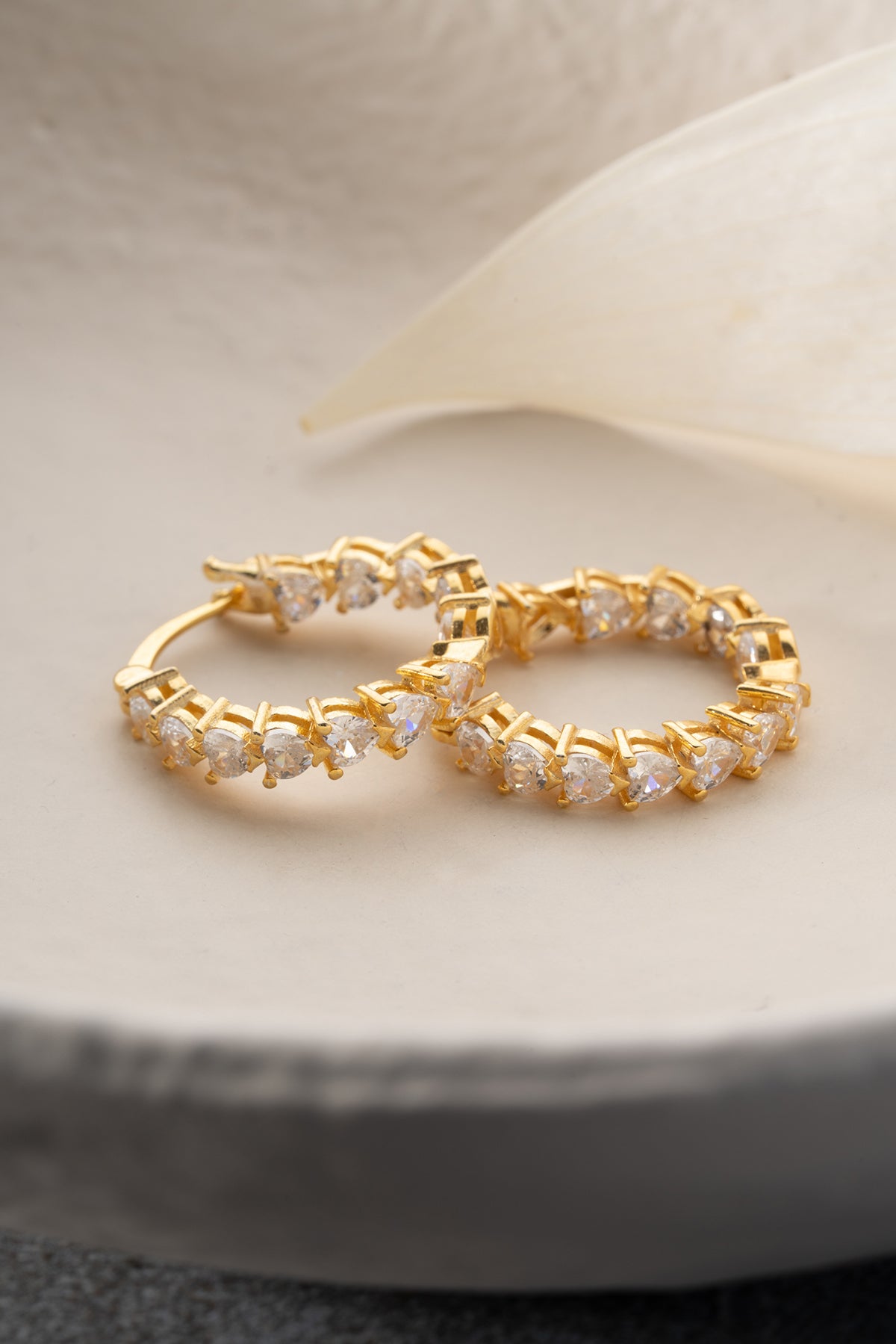 Heart Cut Crystal Hoop Earrings