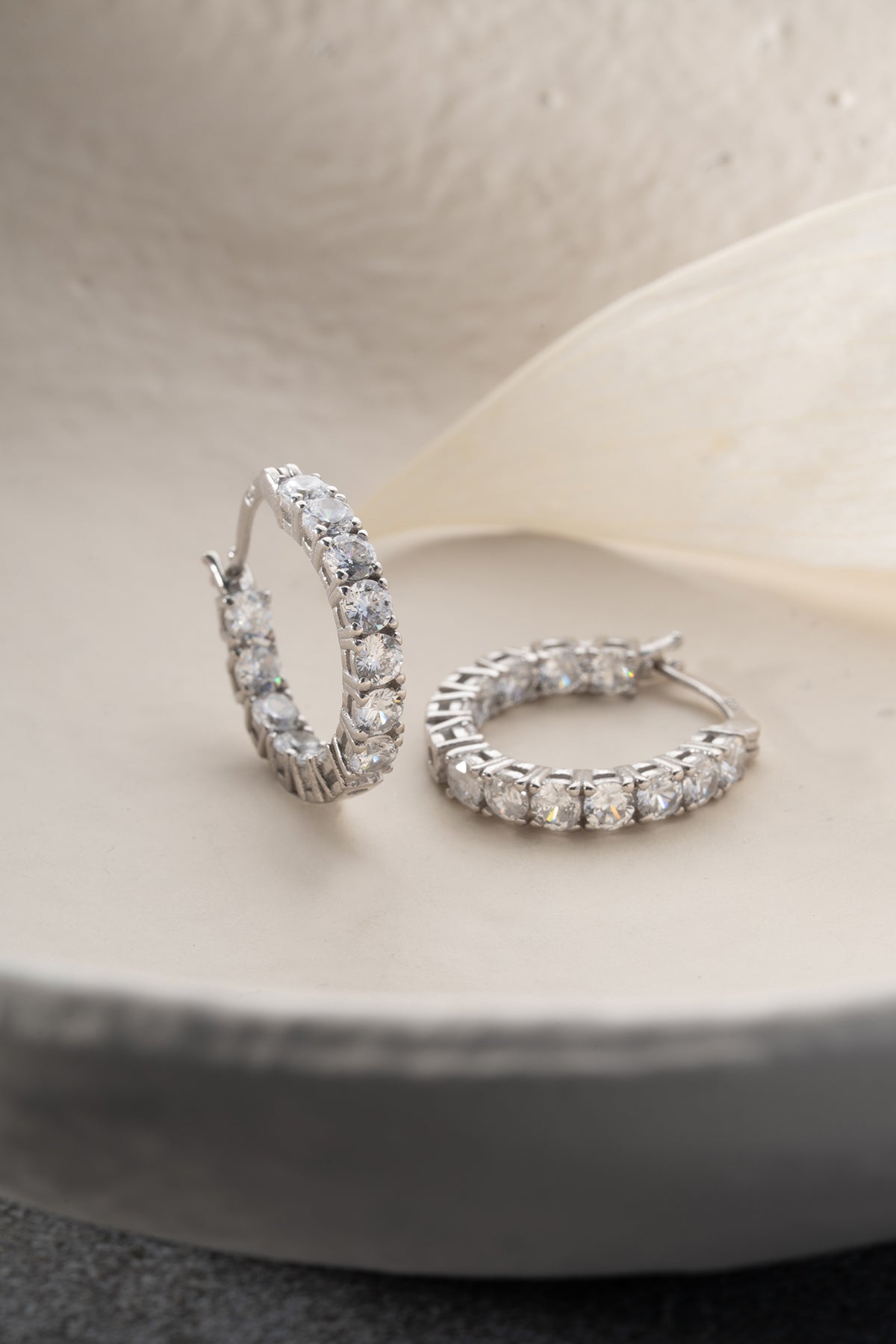 Crystal Eternity Hoop Earrings