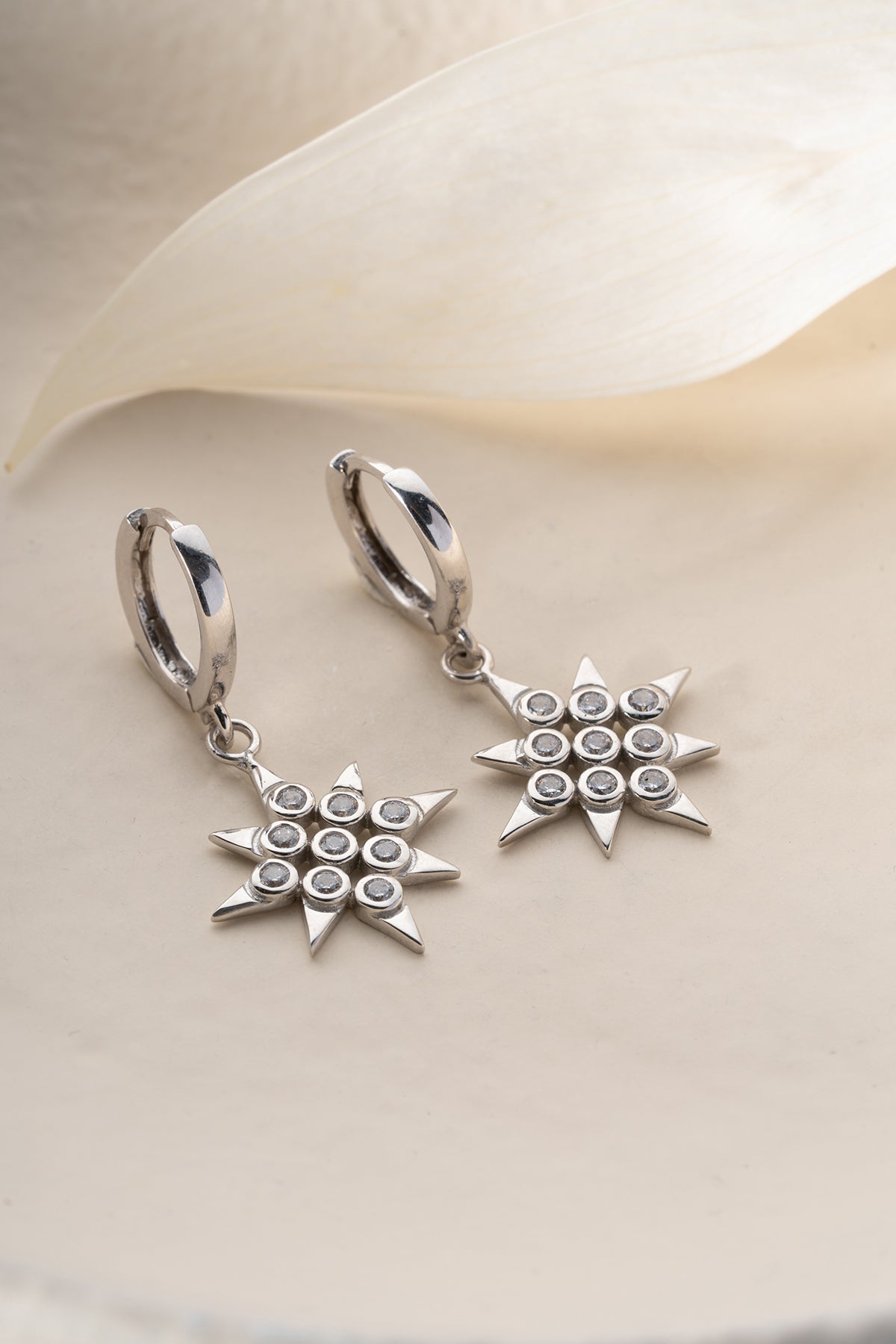 Celestial Star Crystal Drop Earrings