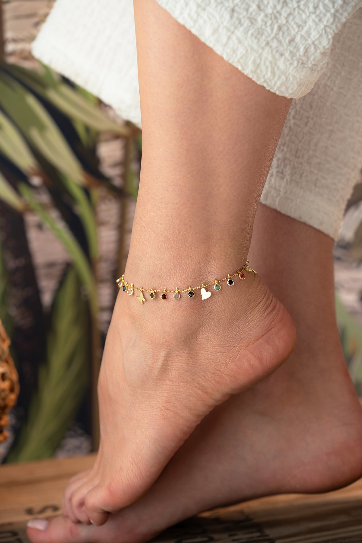 Lucky Charms Rainbow Crystal Anklet