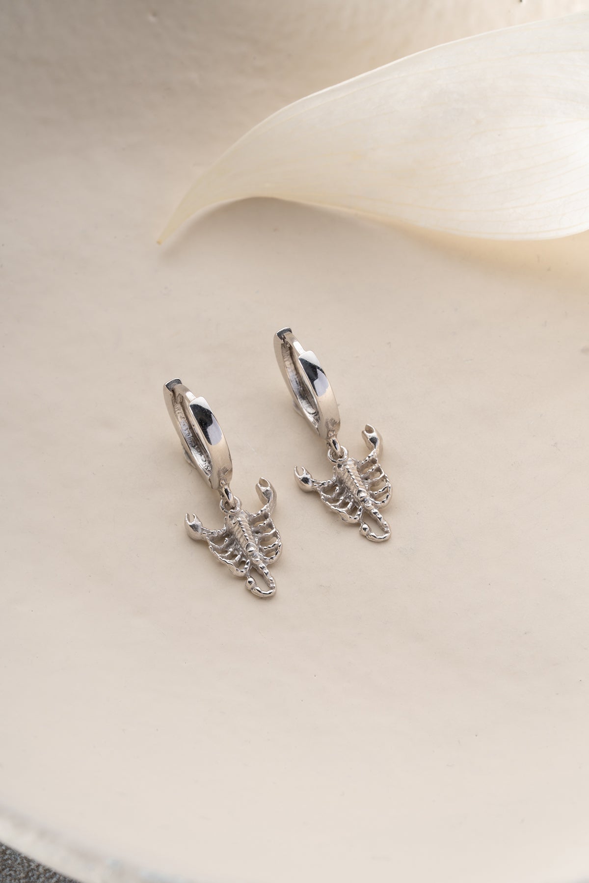 Scorpion Charm Huggie Hoop Earrings