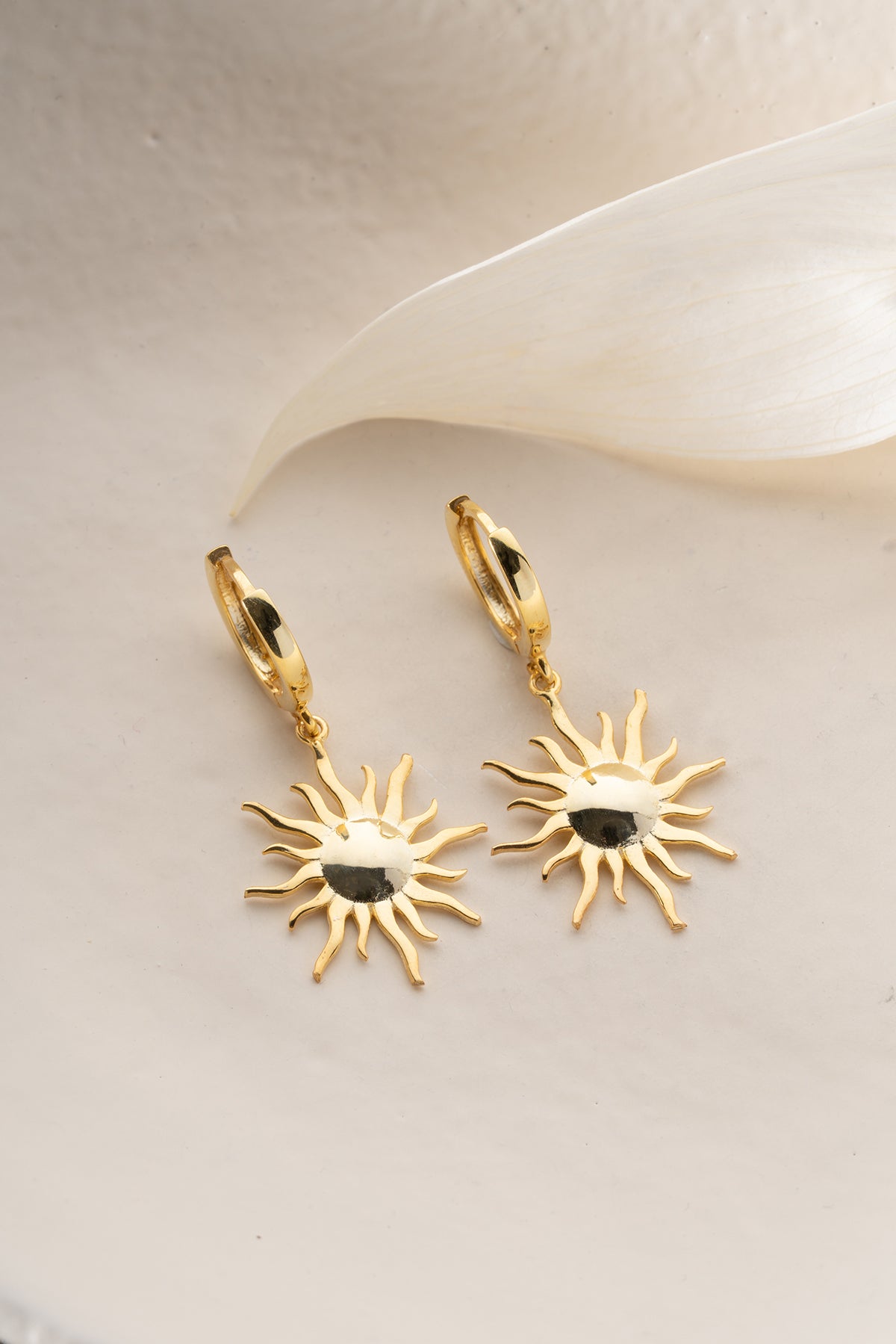 Sun and Moon Huggie Hoop Earrings