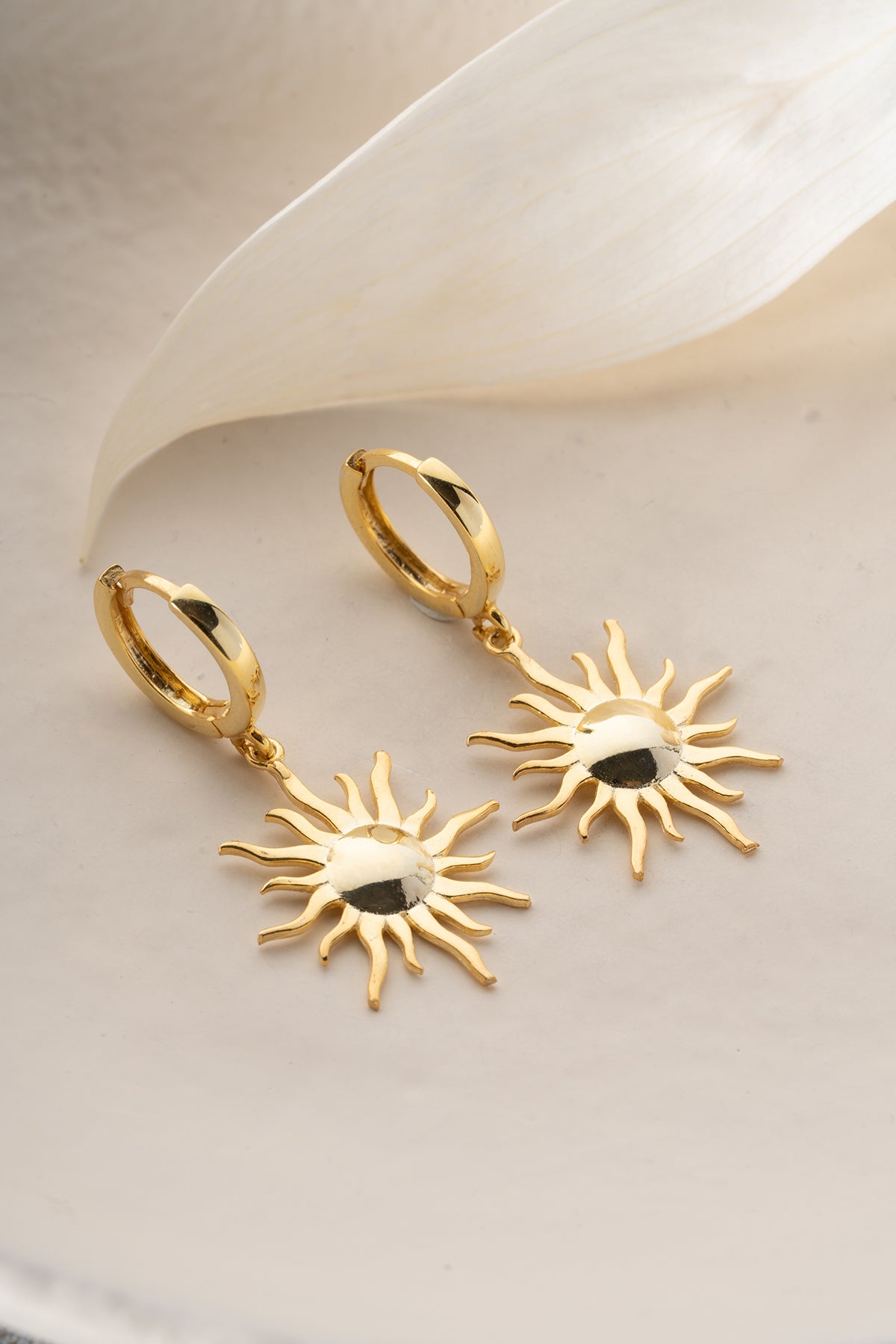 Sun and Moon Huggie Hoop Earrings