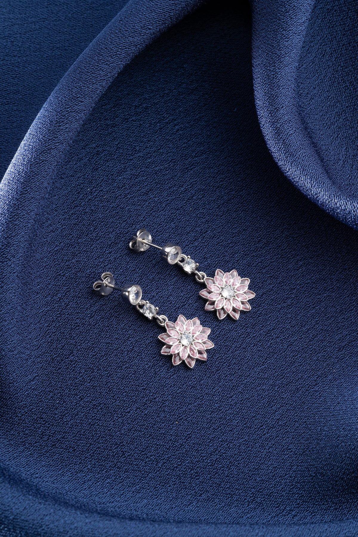 Marquise Flower Dangle Earrings in Gold