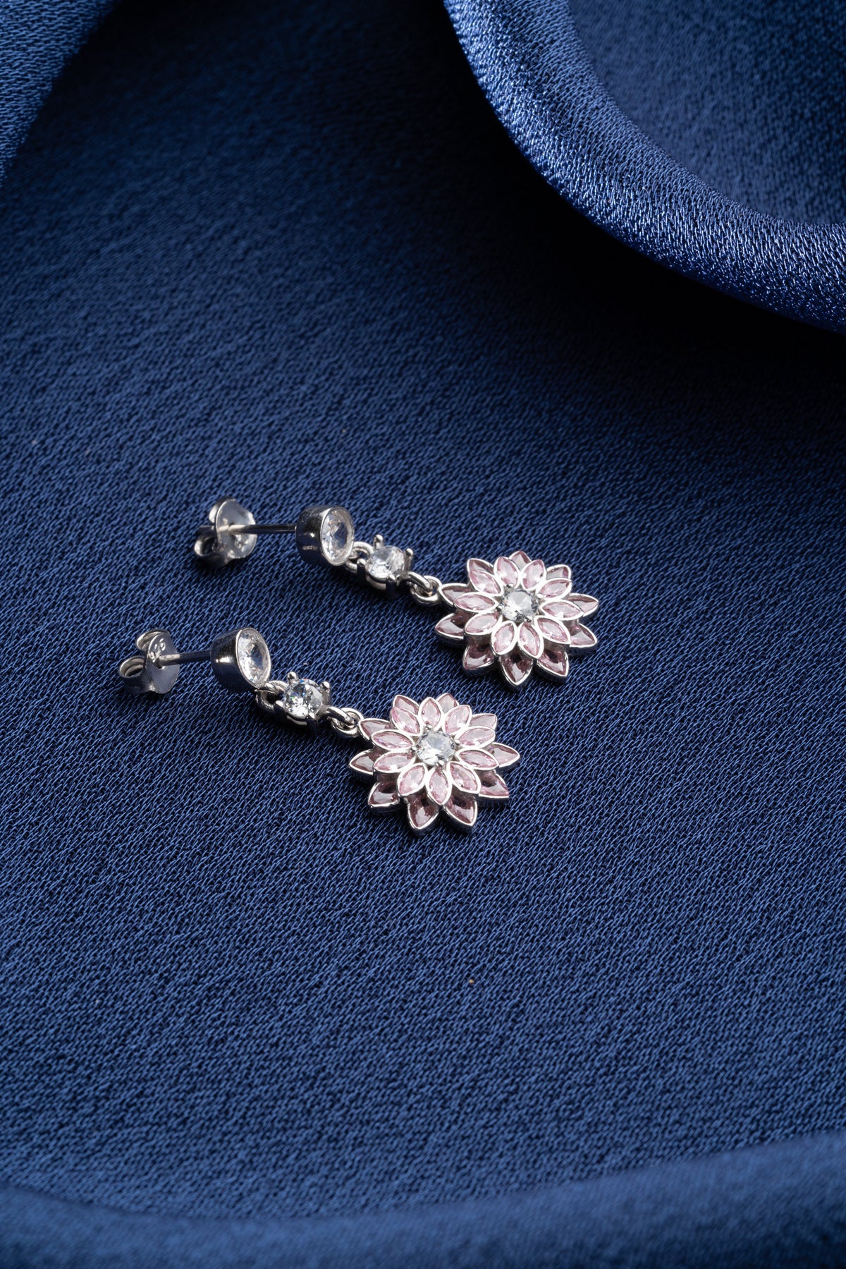Marquise Flower Dangle Earrings in Gold