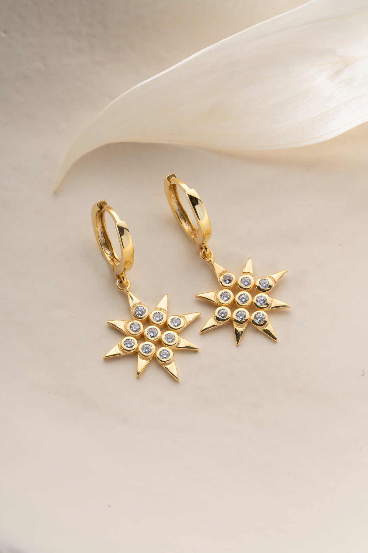 Celestial Star Crystal Drop Earrings