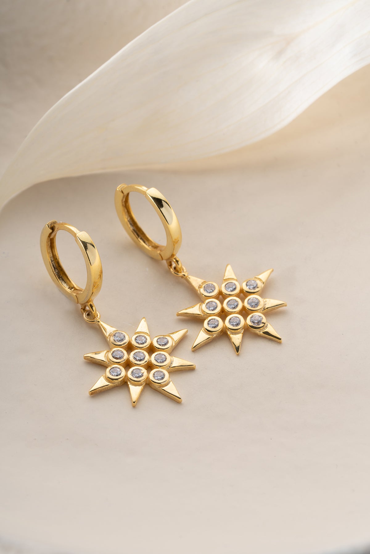 Celestial Star Crystal Drop Earrings