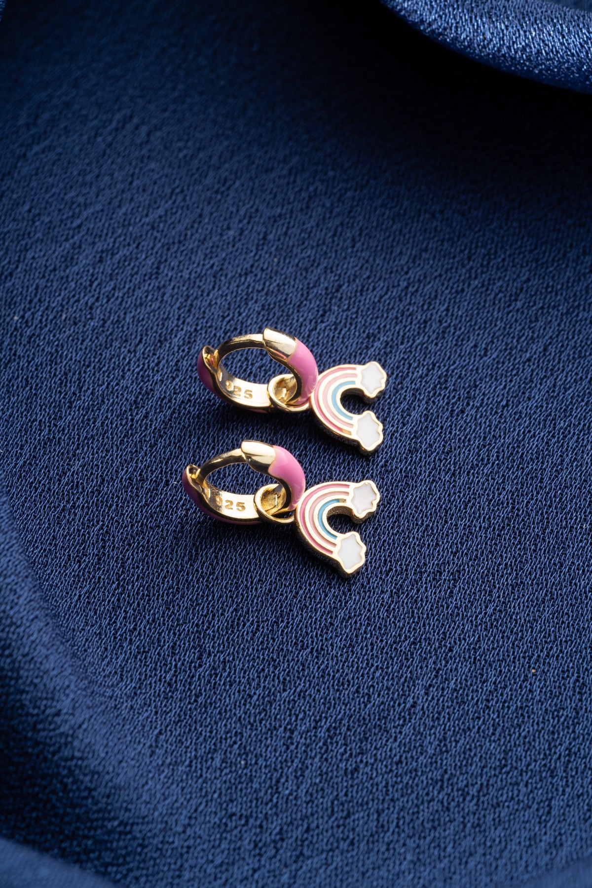 Pastel Rainbow Charm Hoop Earrings