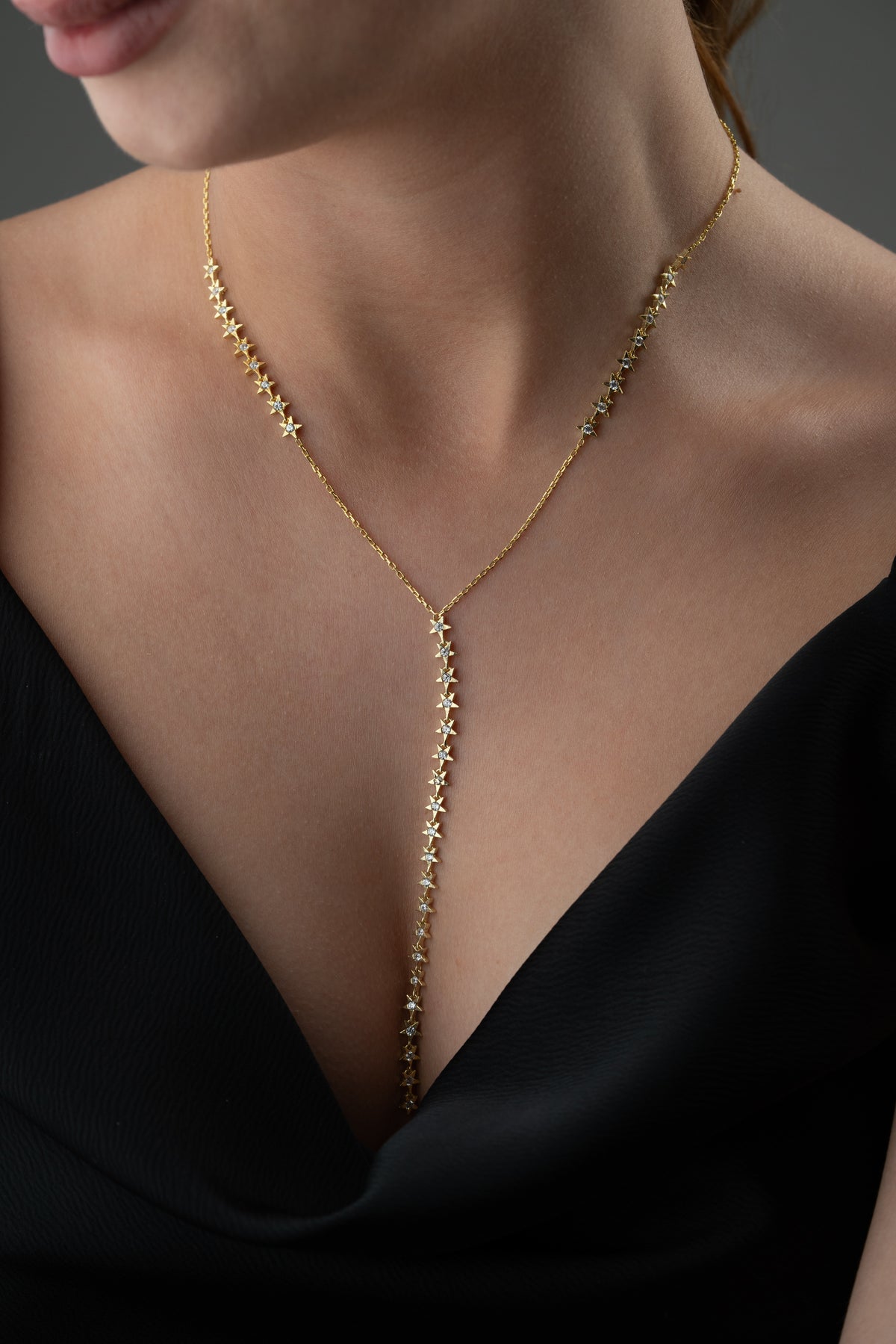 Gold Star Lariat Y Necklace