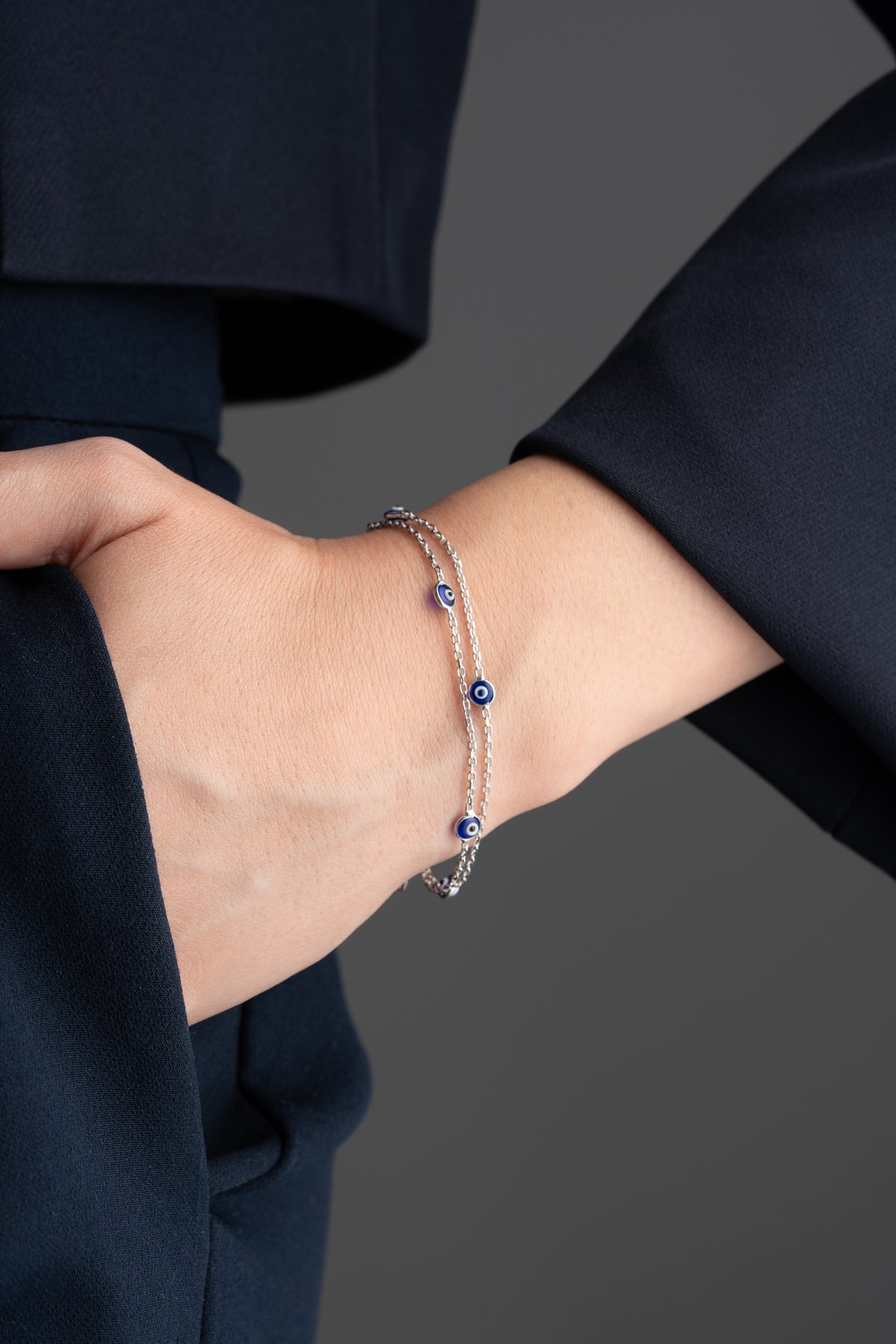 Evil Eye Double Chain Bracelet