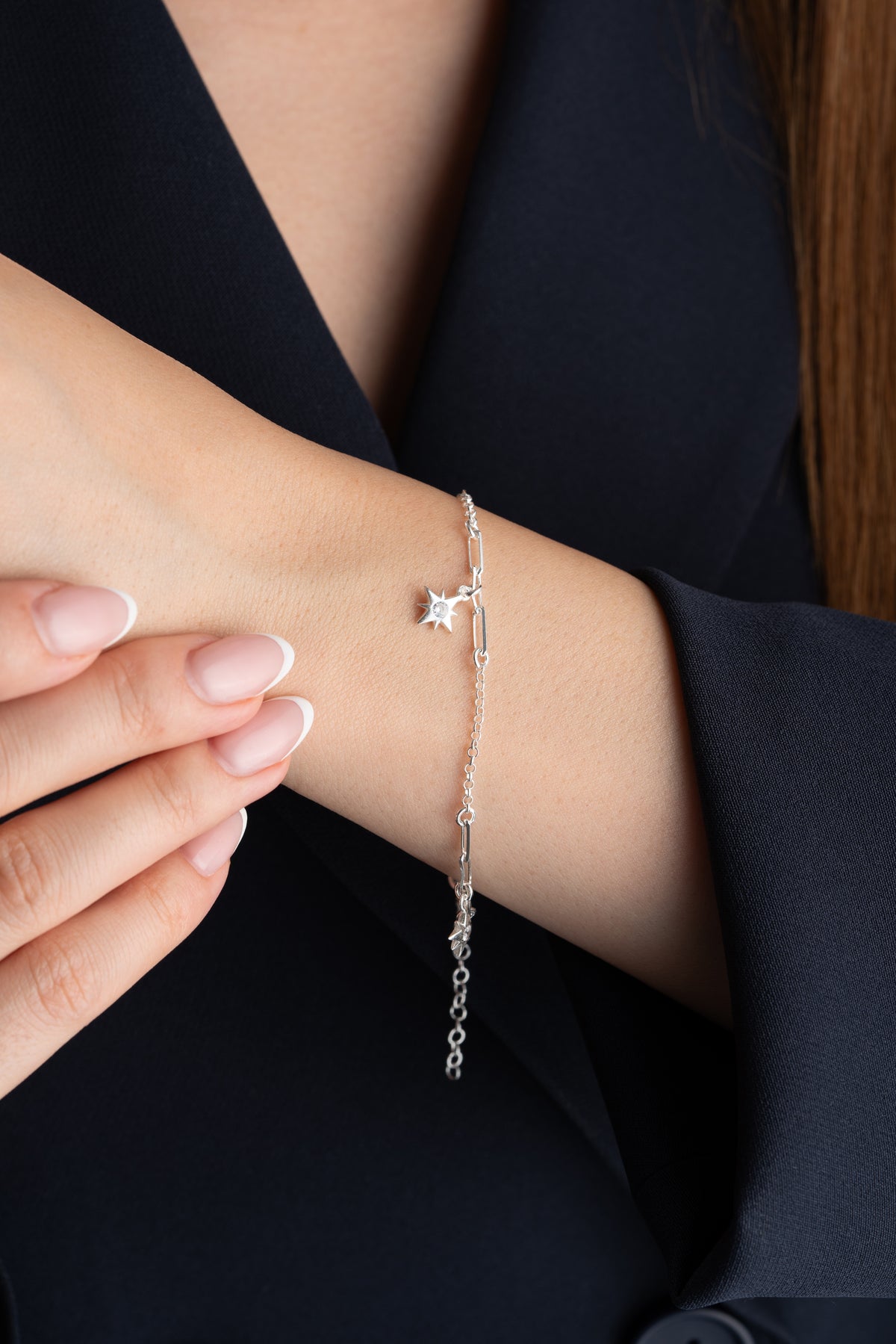 Starburst Charm Bracelet in Silver