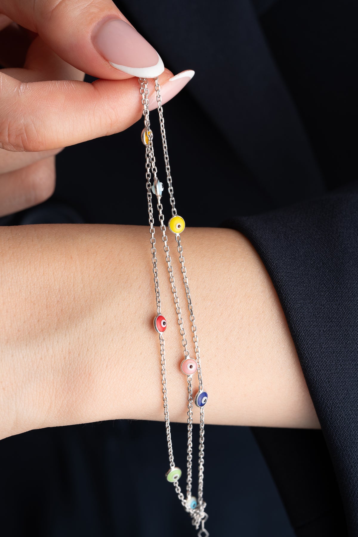 Multi Strand Colorful Evil Eye Bracelet