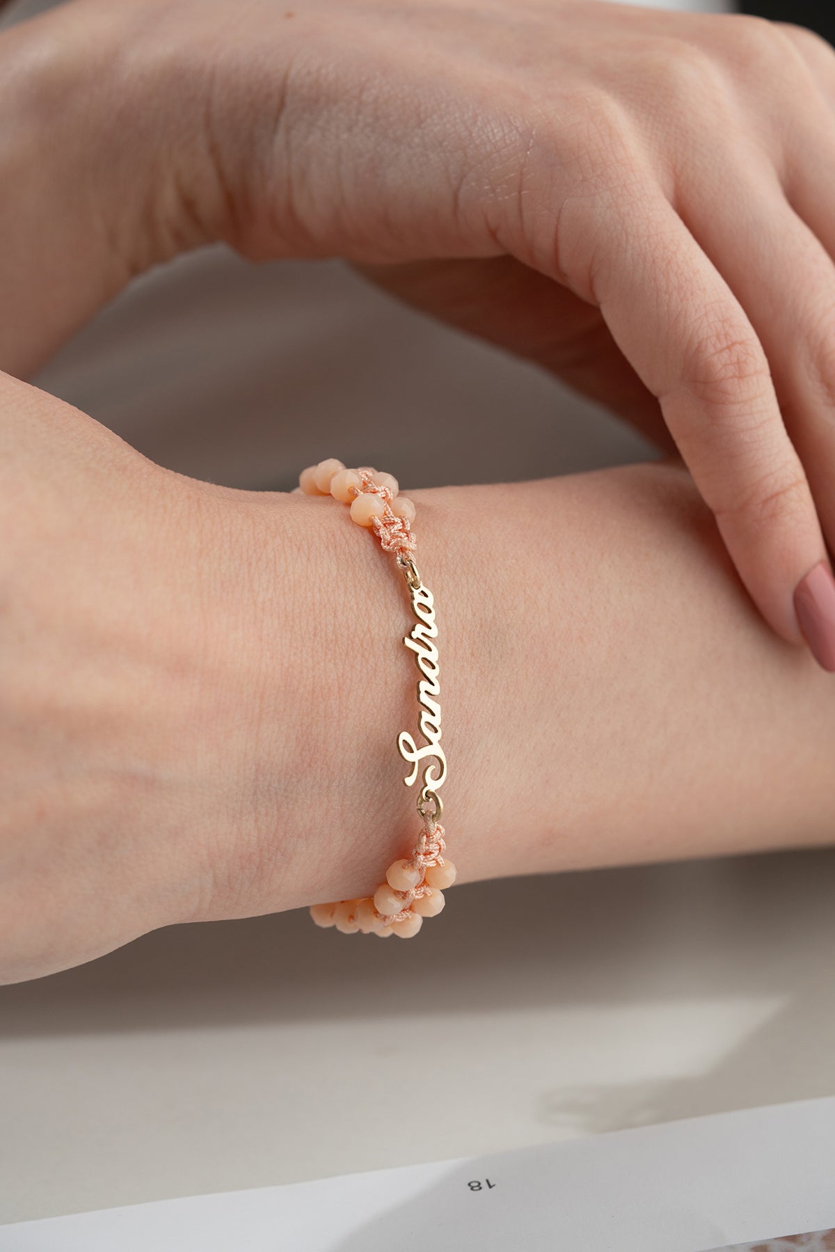 Personalized Name Macrame Beaded Bracelet