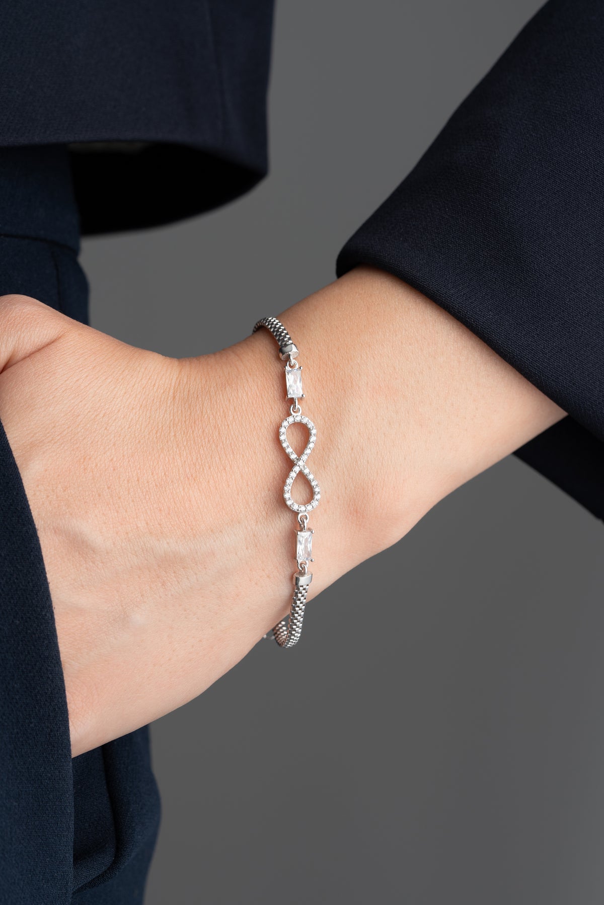 Infinity Charm Bracelet with Box Chain