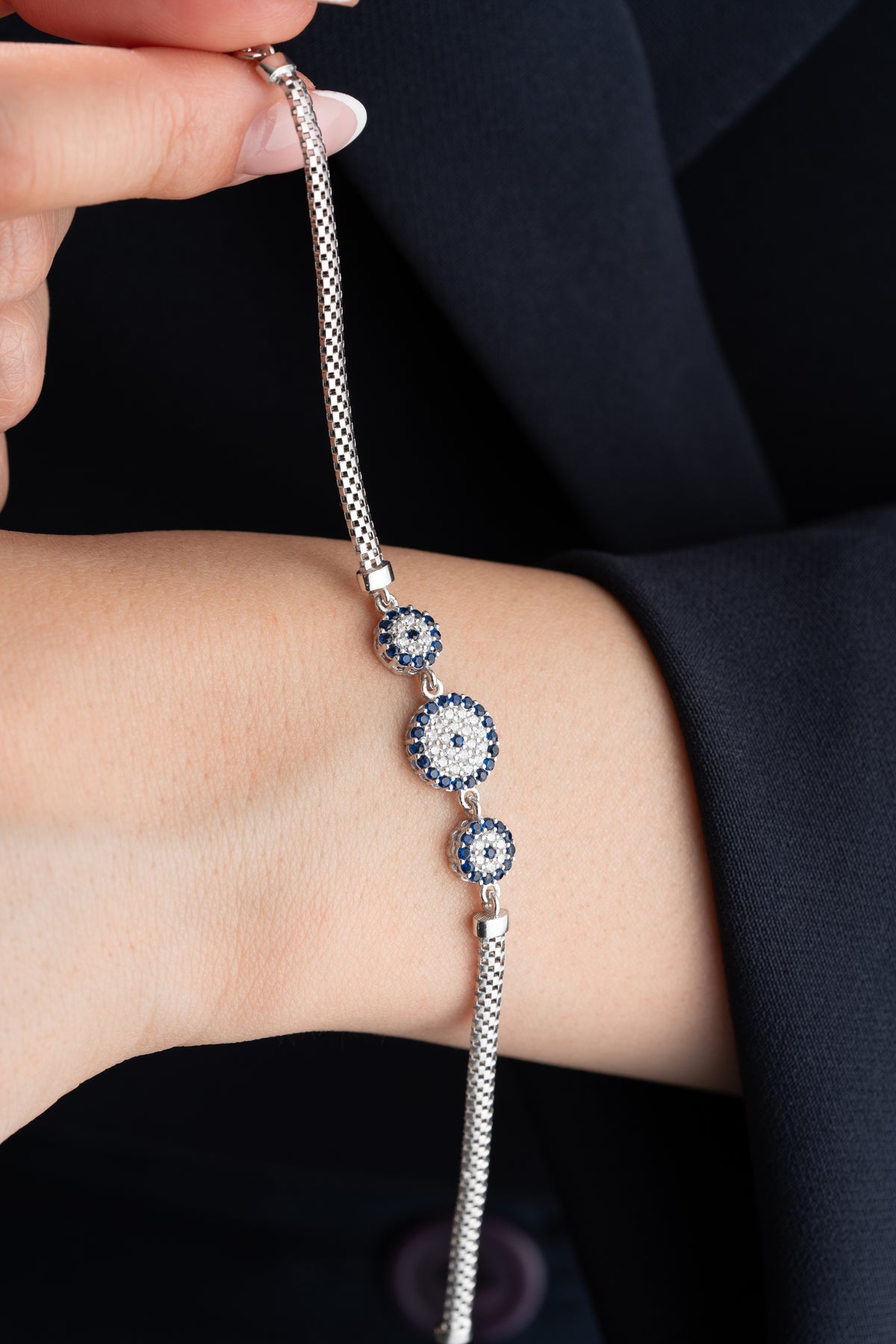 Triple Evil Eye Charm Bracelet