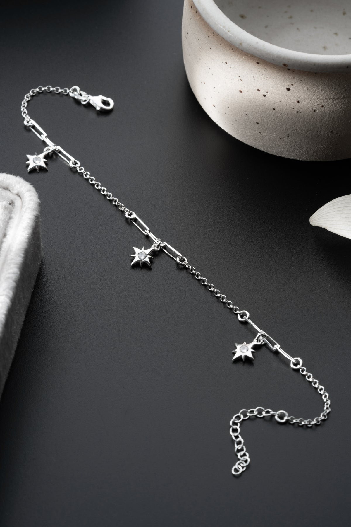 Starburst Charm Bracelet in Silver