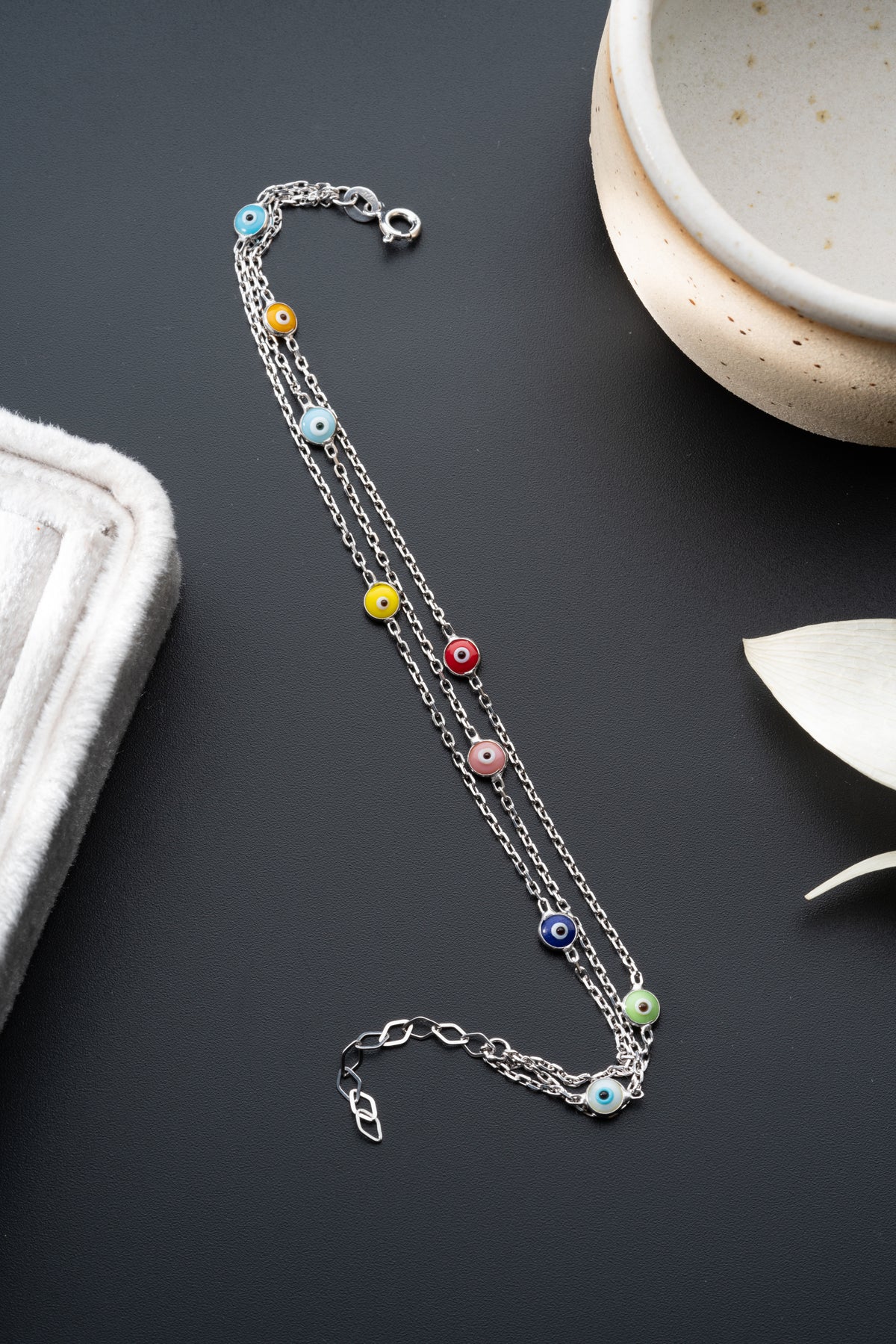 Multi Strand Colorful Evil Eye Bracelet