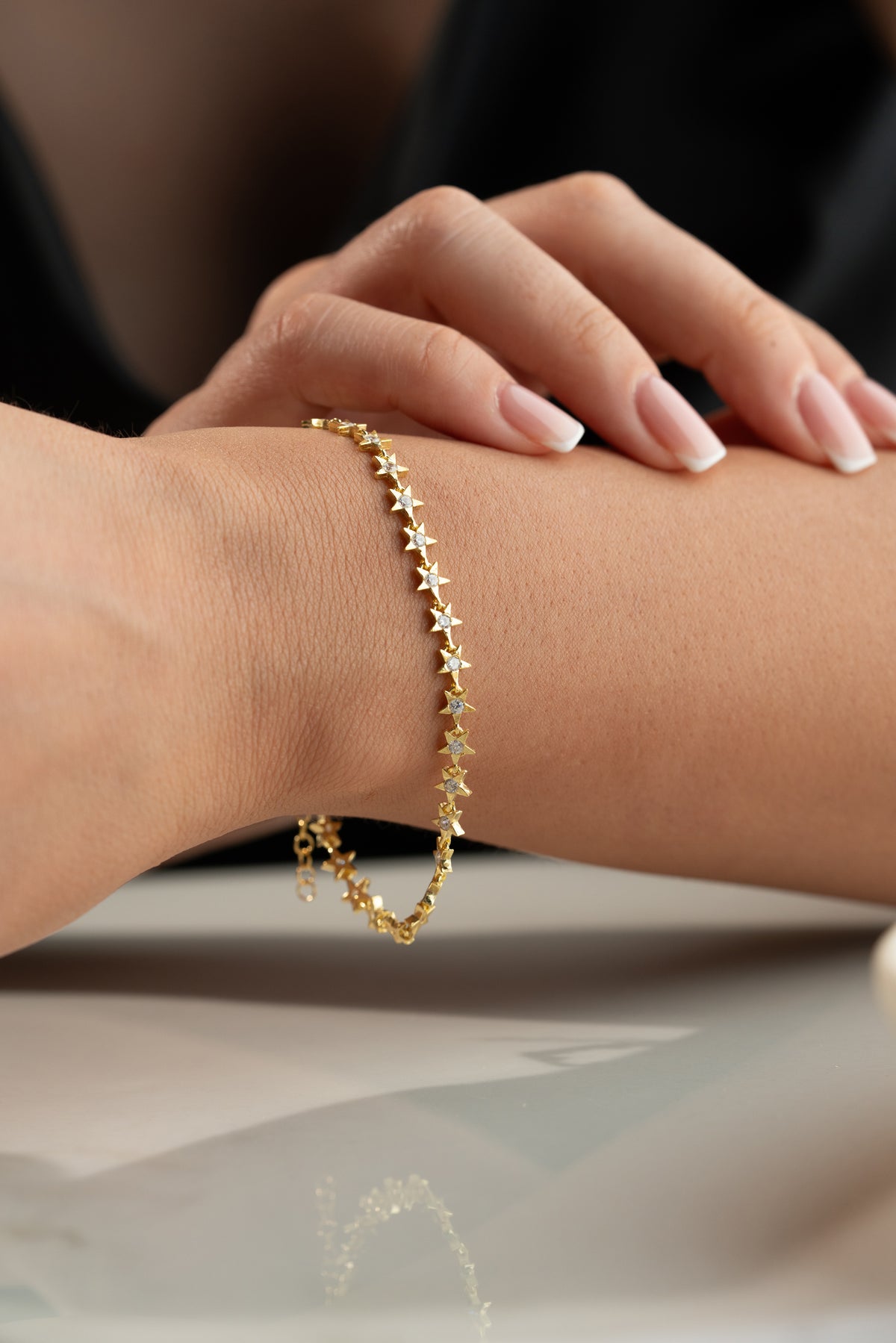 Pave Star Chain Bracelet