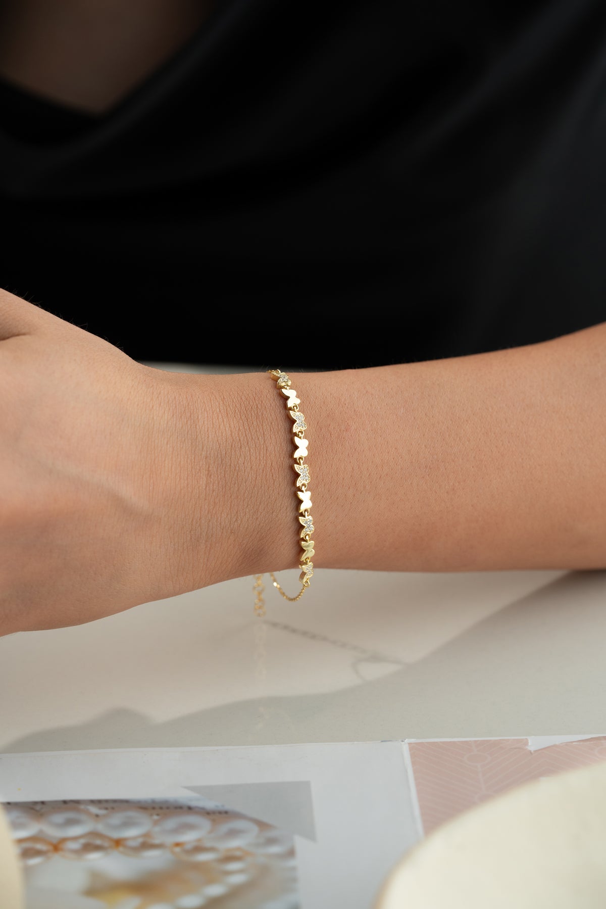 Butterfly Station Chain Bracelet