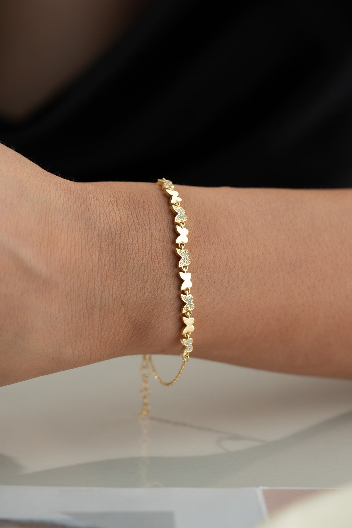 Butterfly Station Chain Bracelet