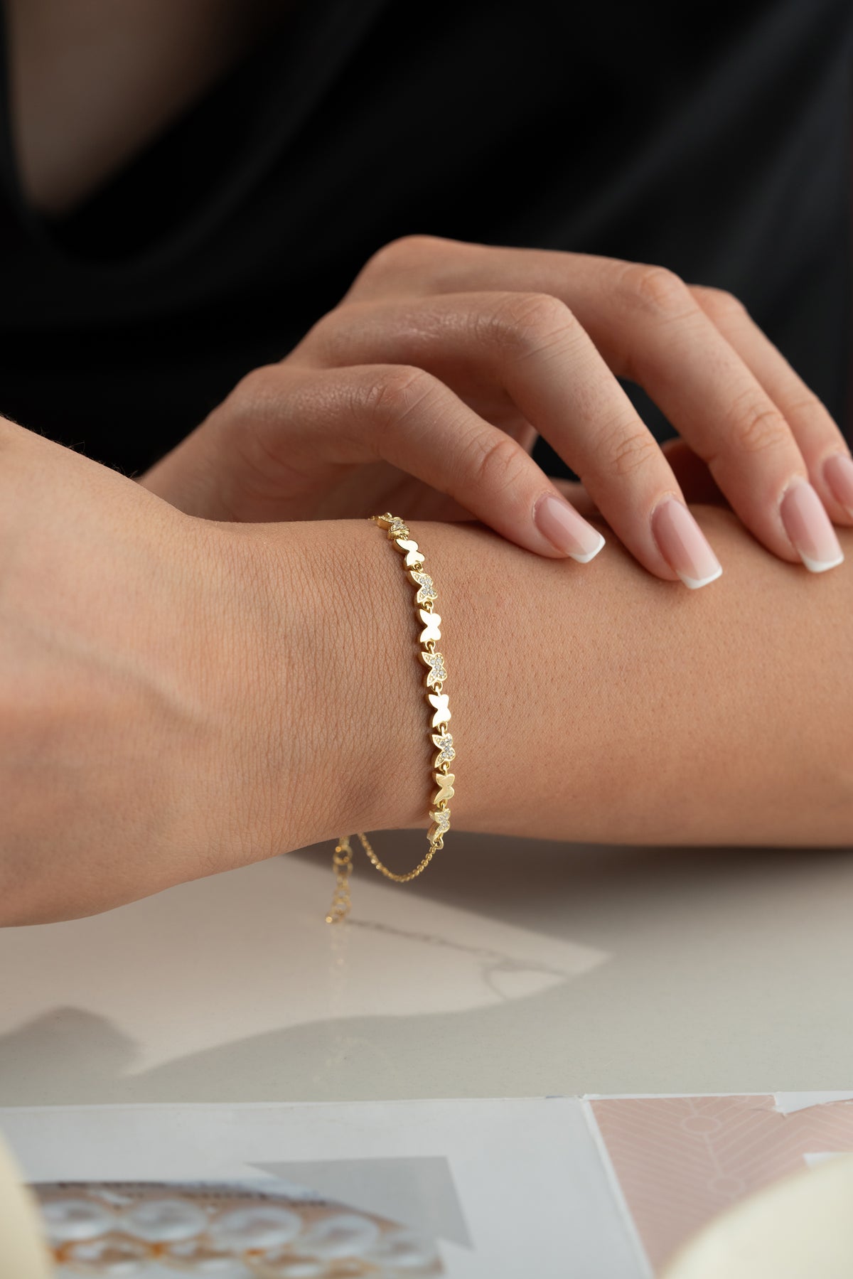 Butterfly Station Chain Bracelet
