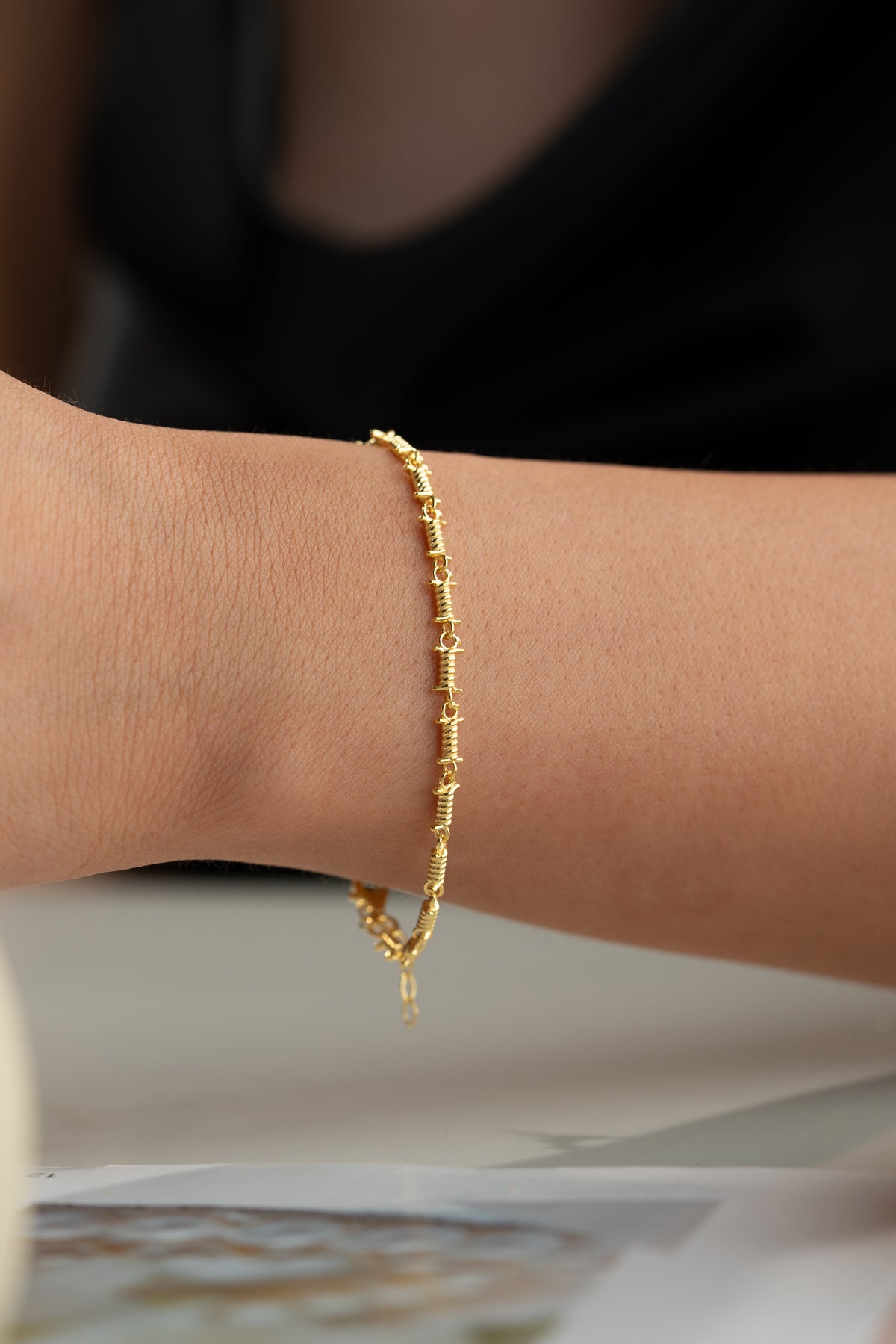 Twisted Wire Link Chain Bracelet